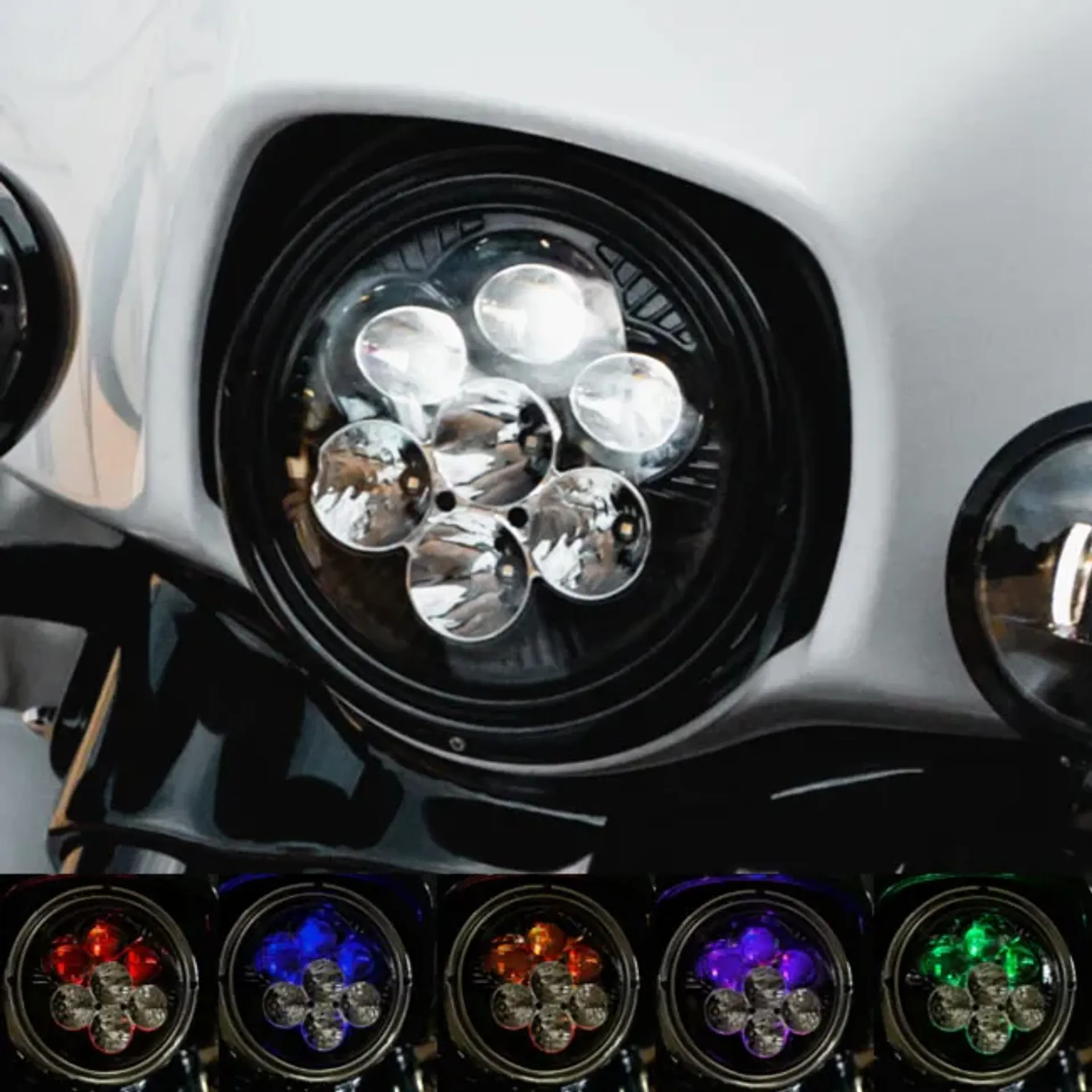 Custom Dynamics, Shark Demon 7" LED headlamp with backlight