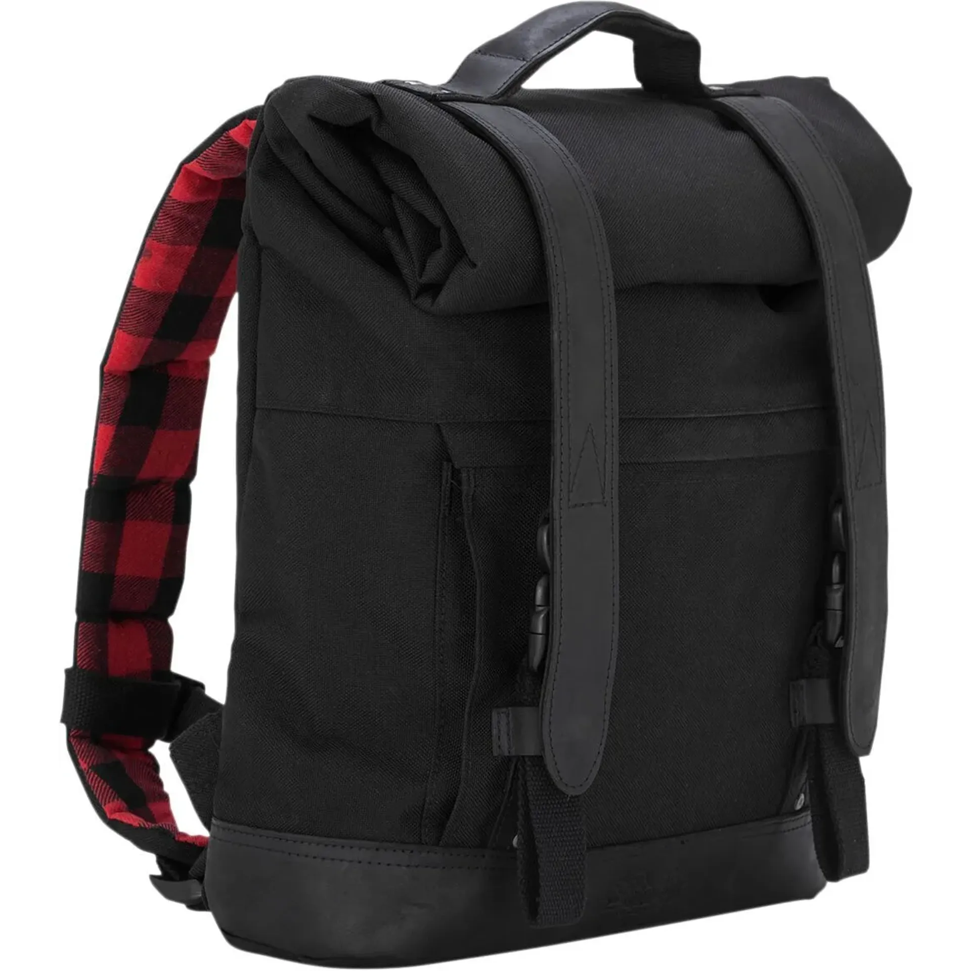 Roll Top Backpack Black