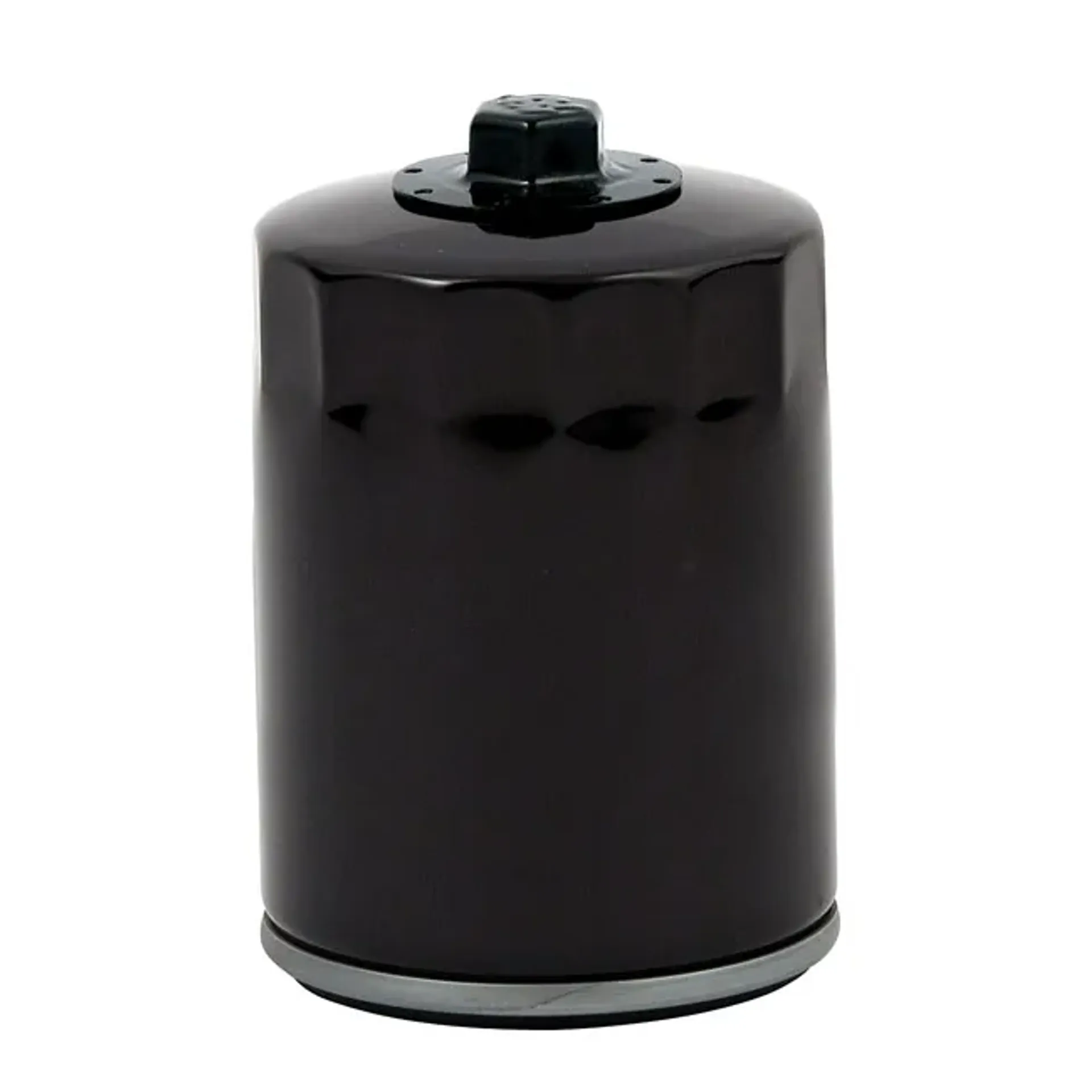 MCS, spin-on oil filter, with top nut for M8. Black