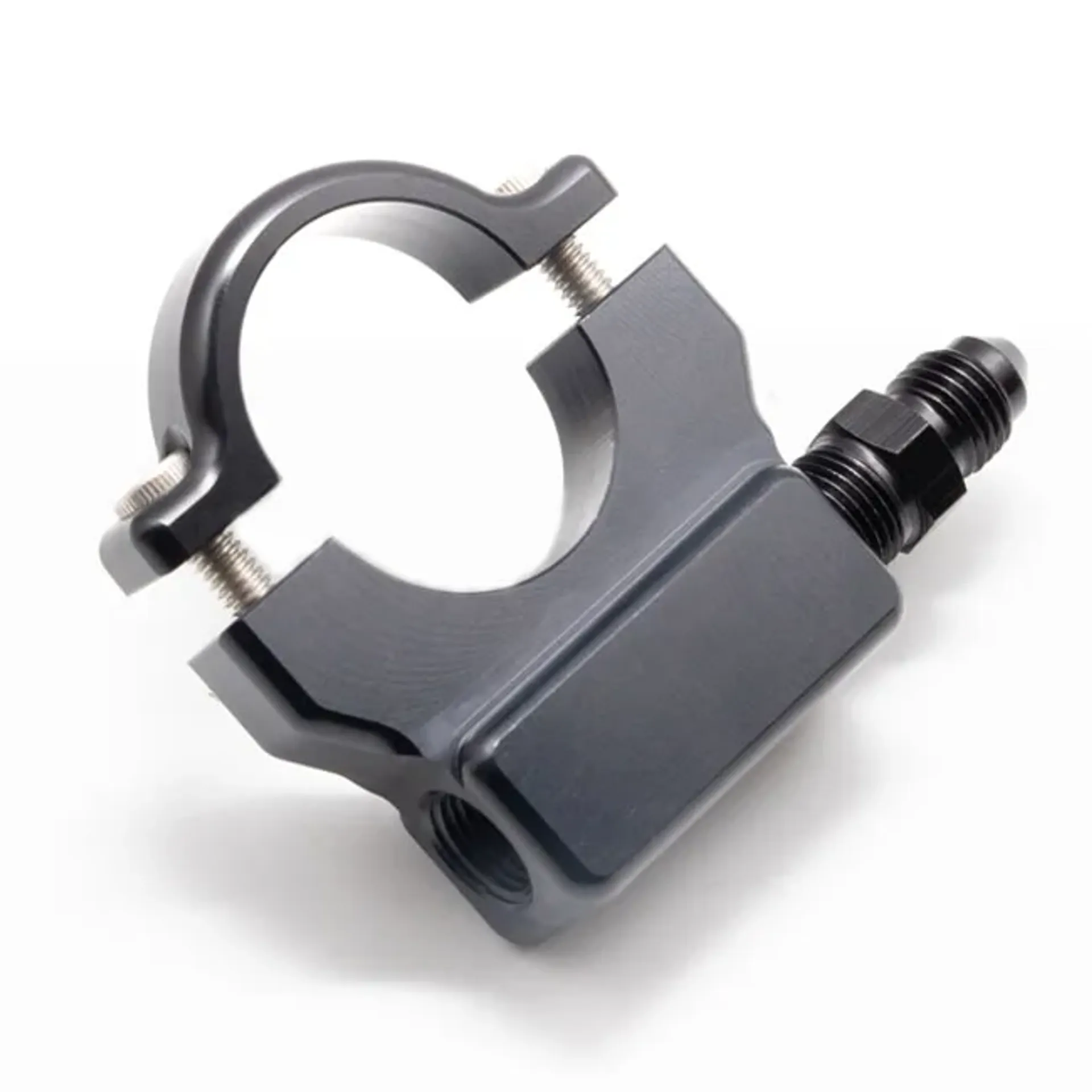 Feuling, 1-1/4" handlebar oil pressure gauge mount. Black