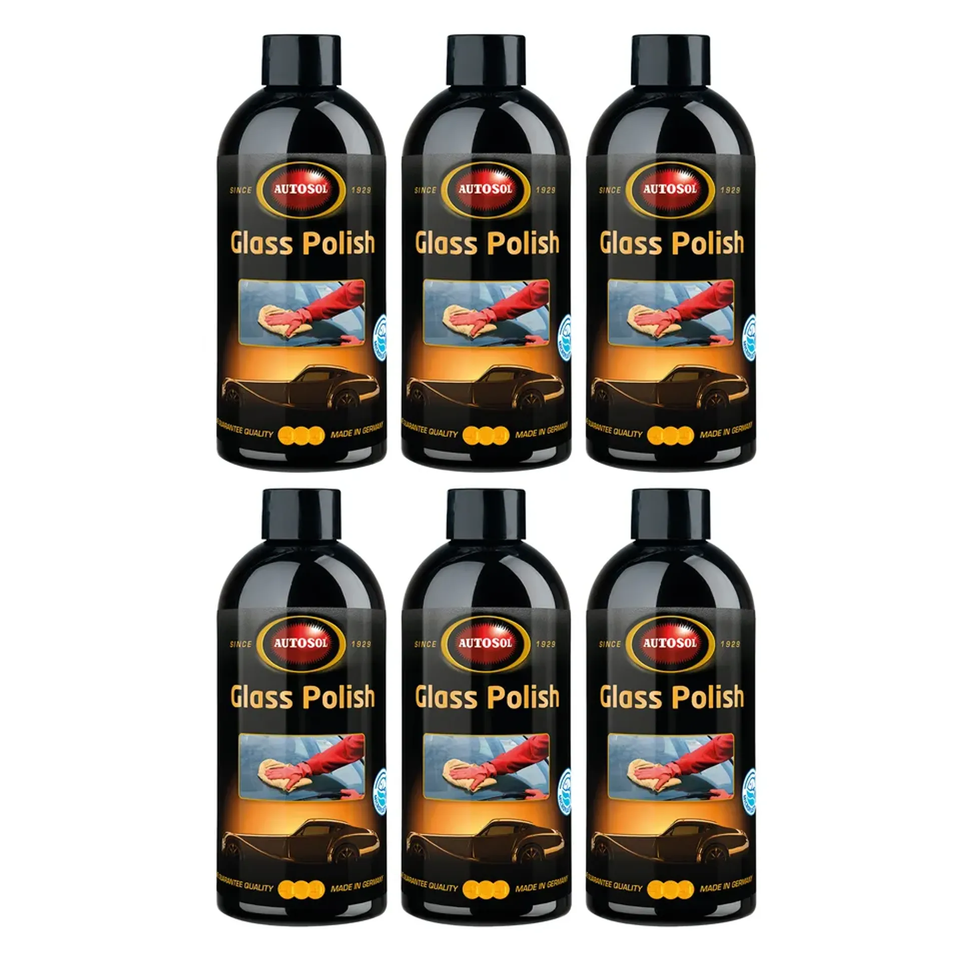 6pck Autosol Glass Polish 500ml
