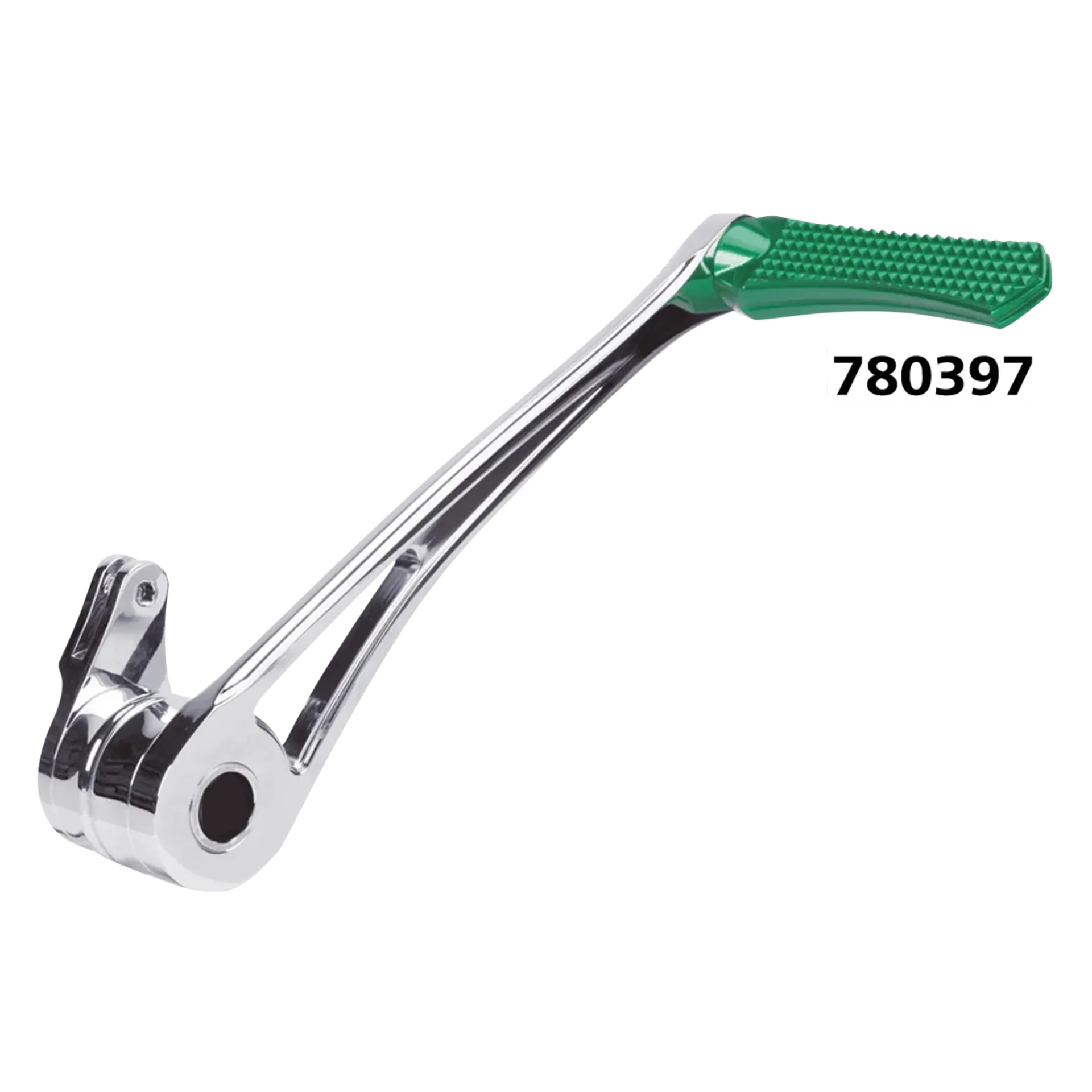 DMND BRAKE ARM CHR+GREEN PEG FLH/T14-UP