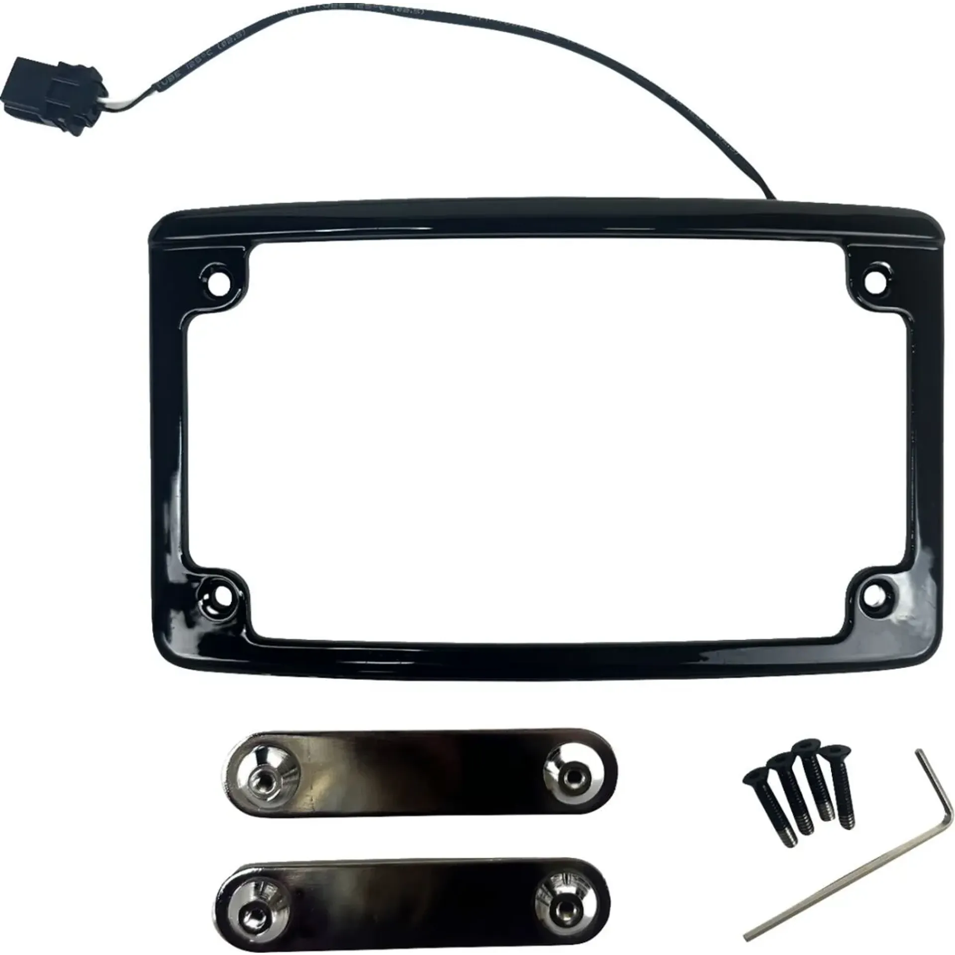 Frame License Plate Lighted Black