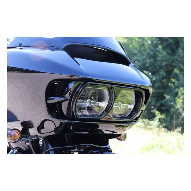 Cult-Werk, FLTR headlamp trim ''Bad Look''. Matte black - Afbeelding 2