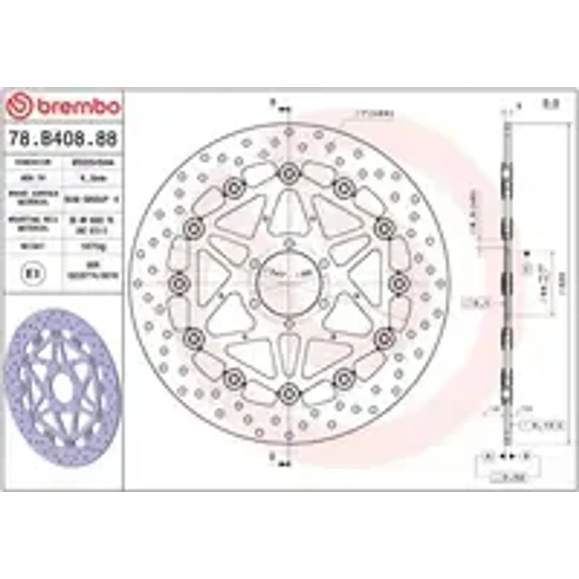 Brake disc float fr