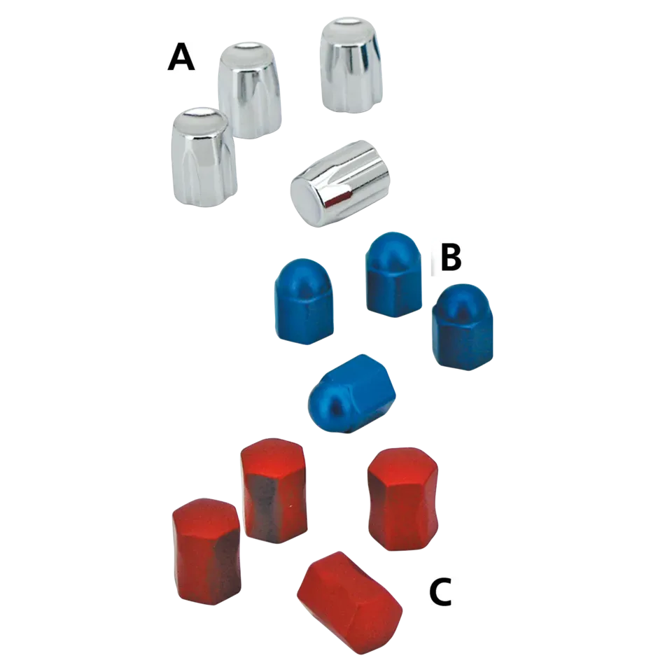 4Pck Acorn Nut Design Valve Stem Cap Chr - Afbeelding 2