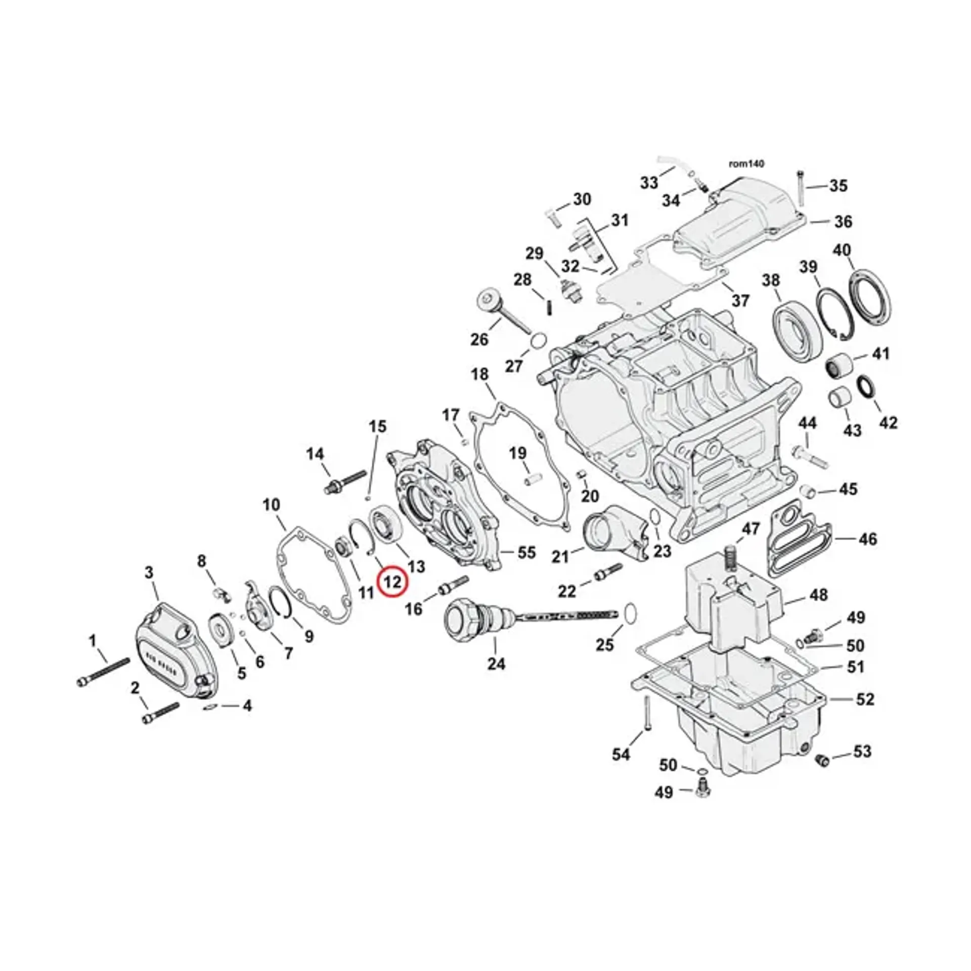 JIMS, retaining ring, main/countershaft bearing