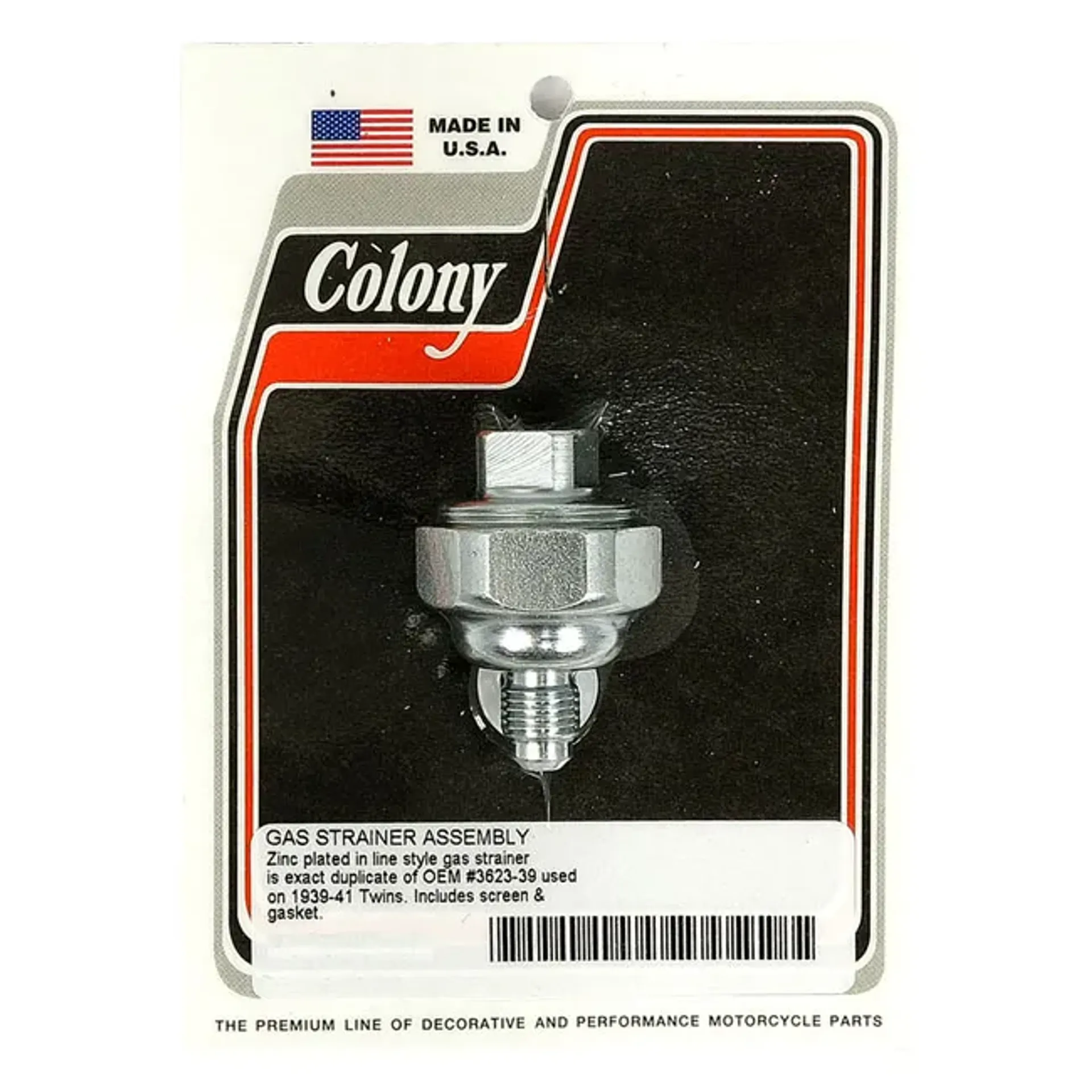 Colony, gas strainer. Zinc
