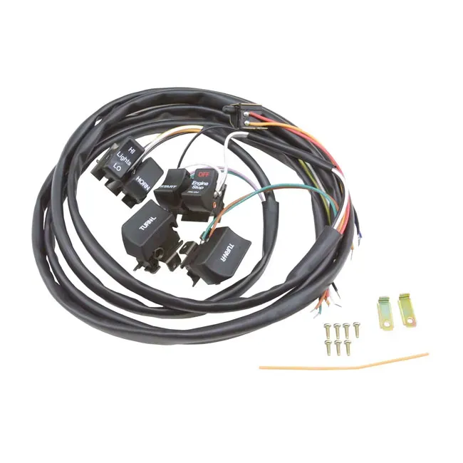 Handlebar wire & switch kit. Black switches - Afbeelding 3