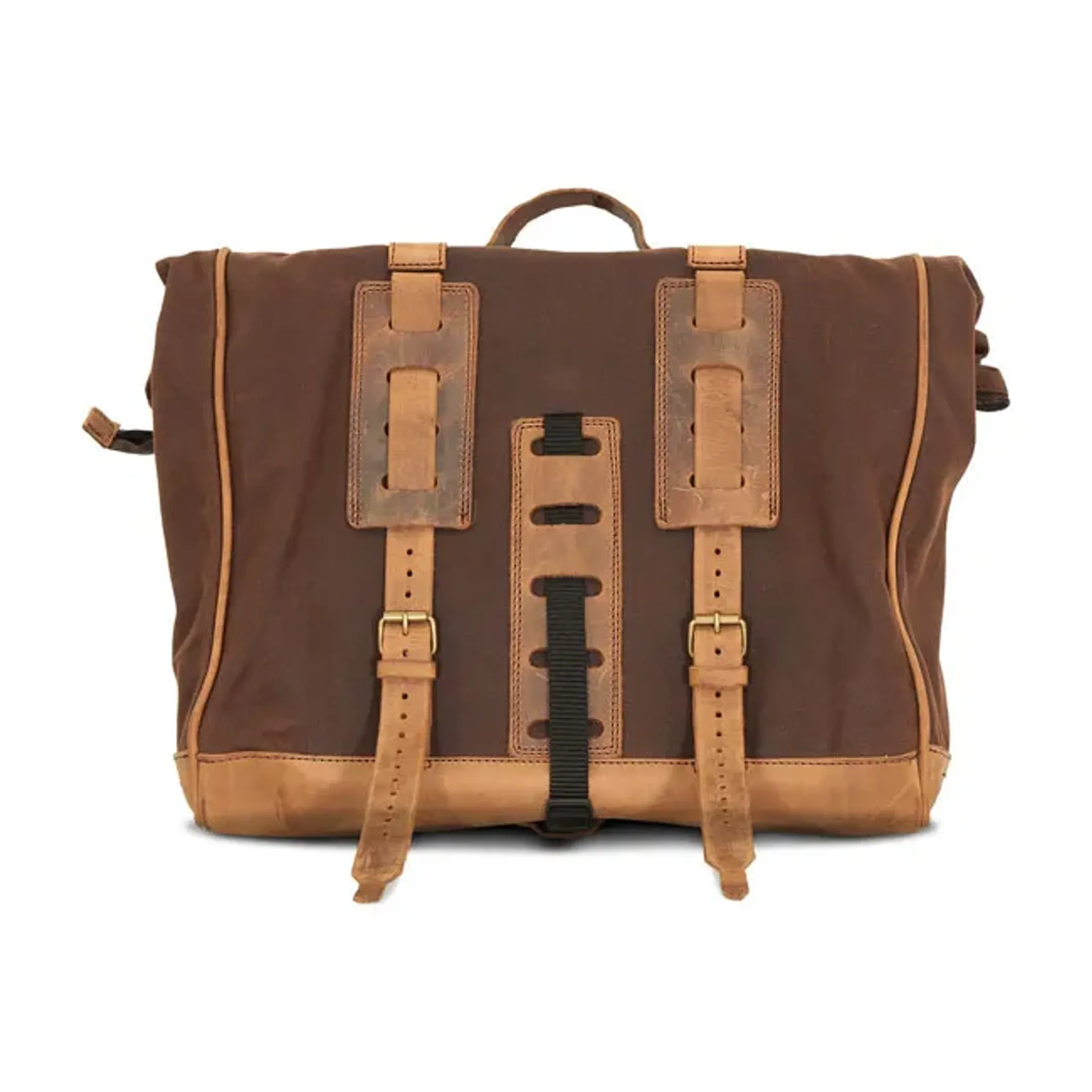 Longride, %27%27Old Chopper%27%27 waxed cotton saddlebag. Marron Brown