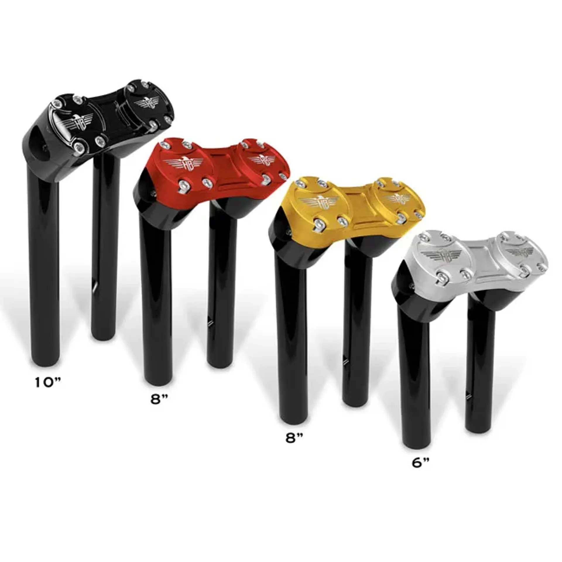 *6 DAYS EXTRA TRANSIT TIME* HeinzBikes, Clubstyle pullback risers 6". Black/Silver