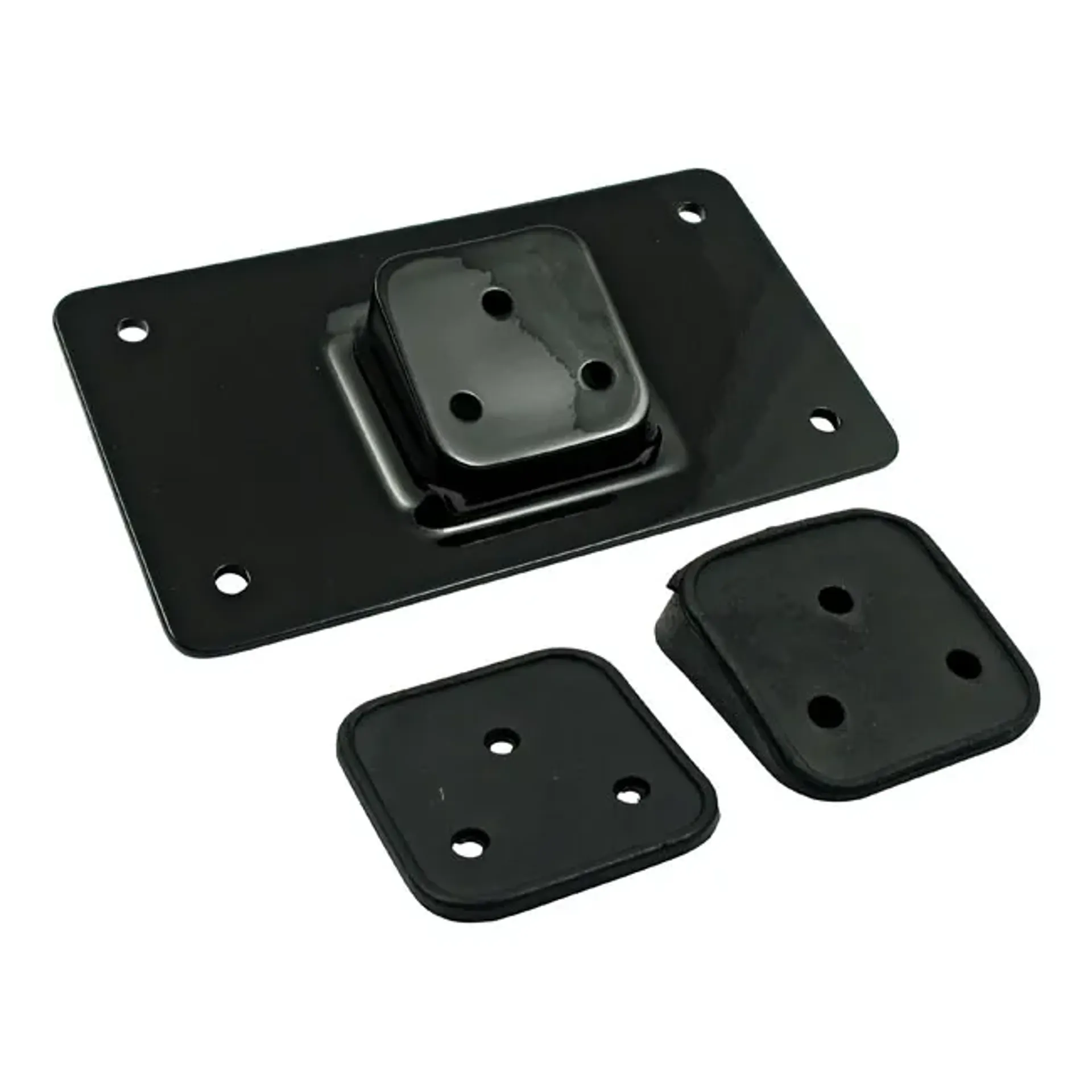 License plate bracket, flat. Black