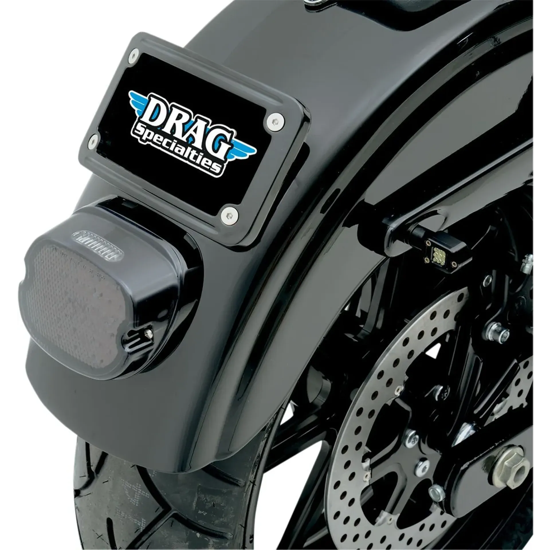 License Plate Frame Curved Laydown Black