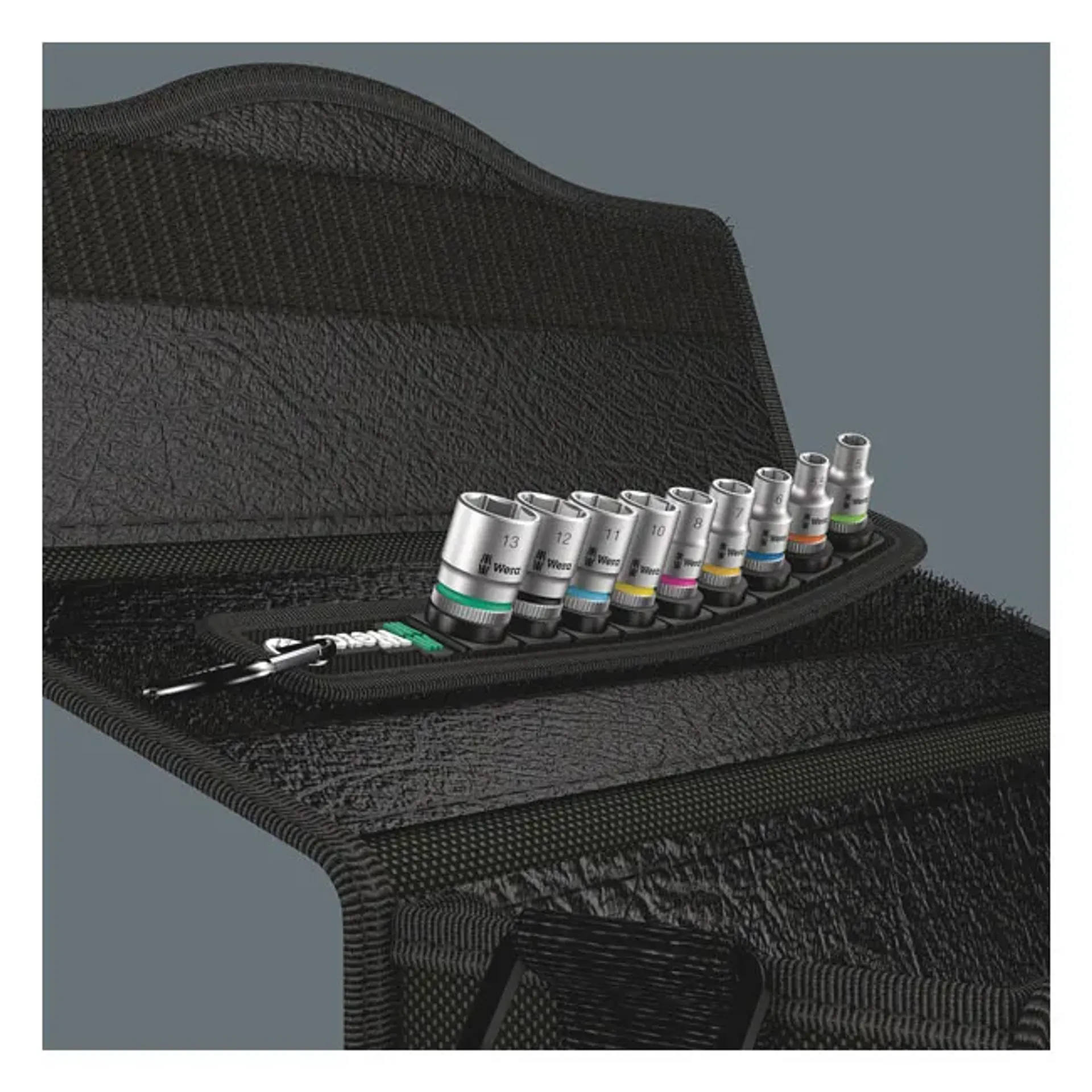 Wera socket belt with 1/4" drive hex sockets - Metric
