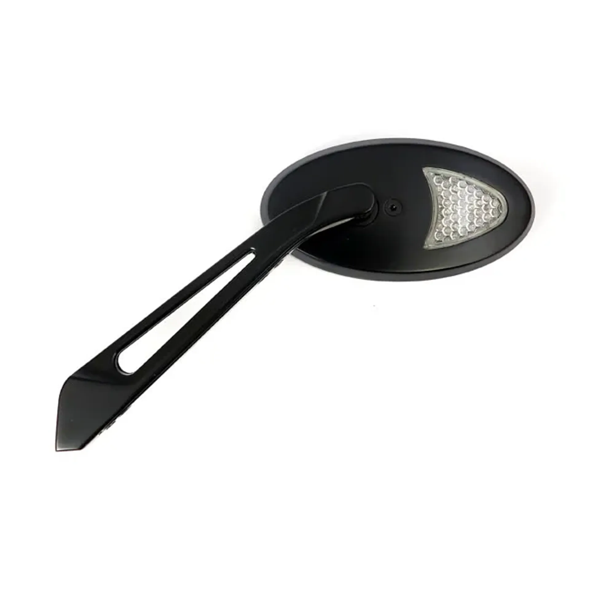 LED cateye turn signal mirror set. Black, amber front lens