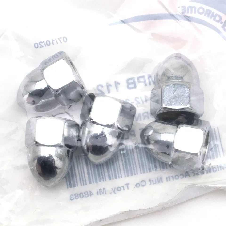 5pck Chrome Acorn nuts 1/2-20
