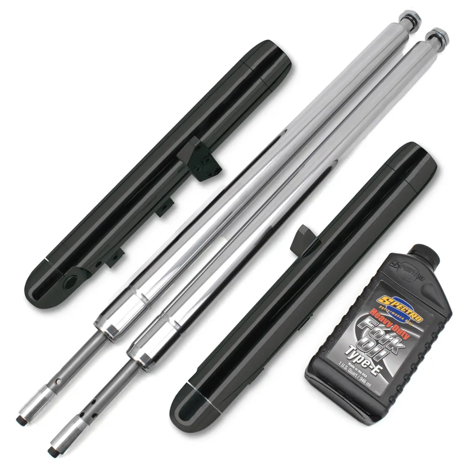 Naked Blk Bubba fork legs 4″ over stk FL