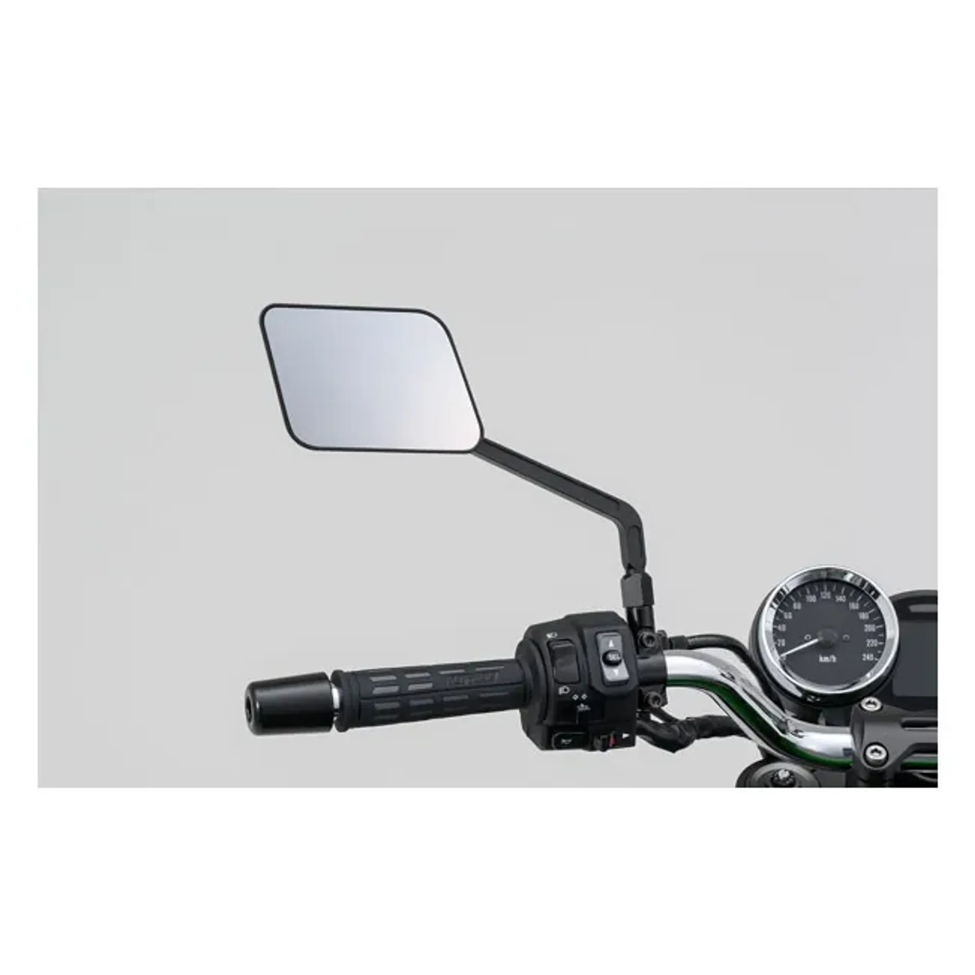 Daytona, D-Mirror-20, Flat Mirror. Square. Black. Left side