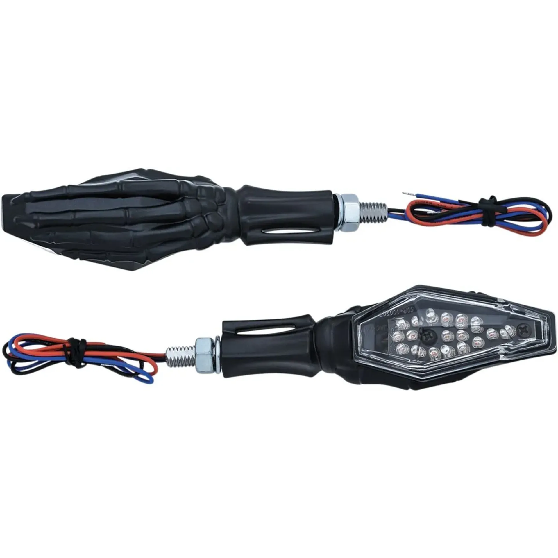Skeleton Hand Turn Signal With Black Stem And Black Heads
