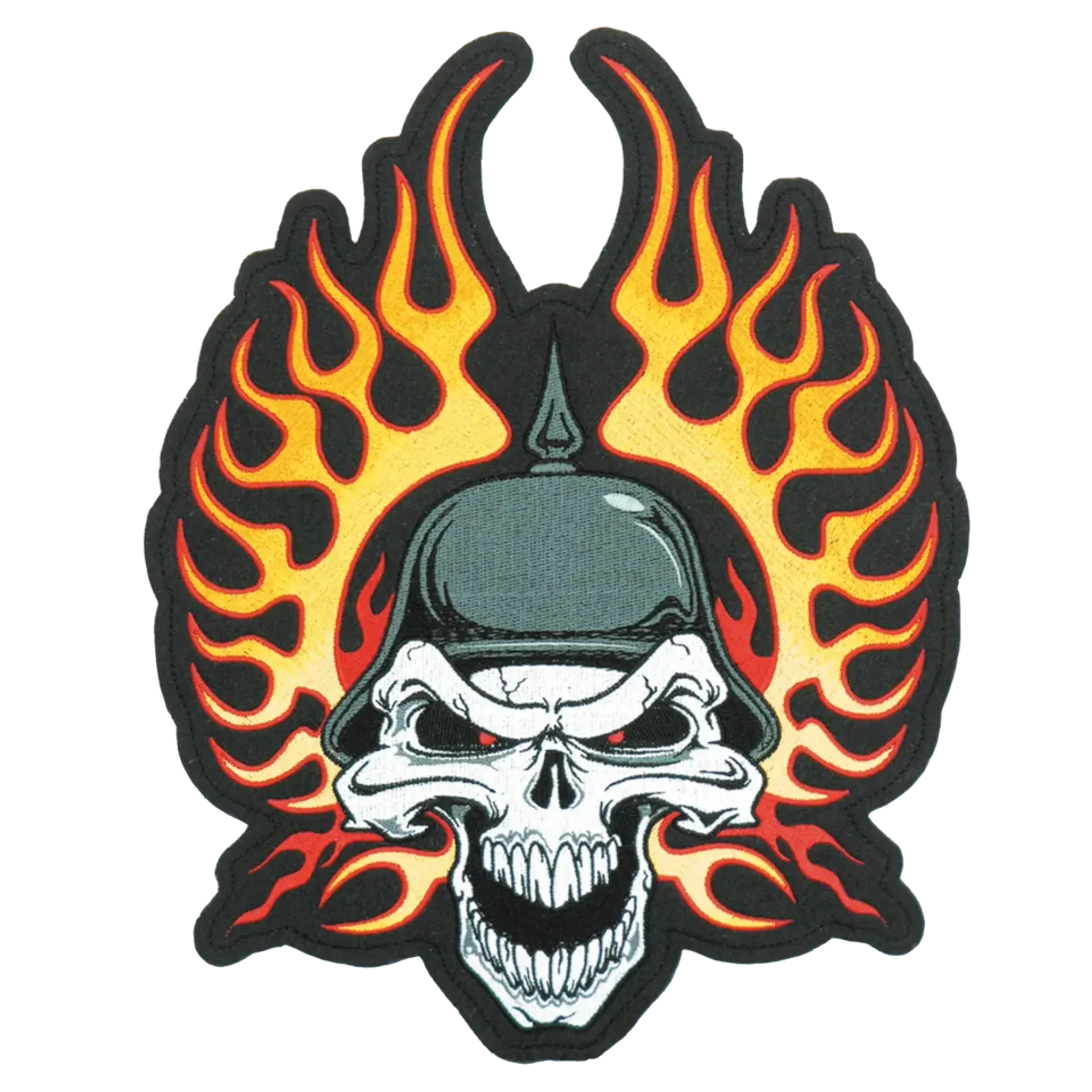 Flame helmet Skull patch 9″x12.5″