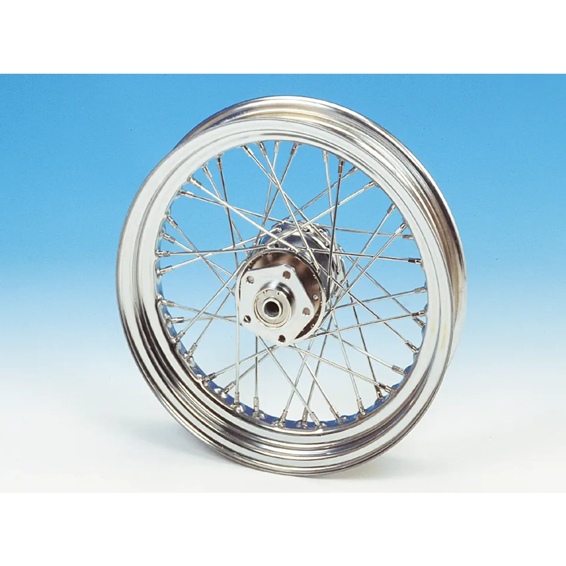 Cplt wheel 16″ steel hub 7/16 stainl.sp