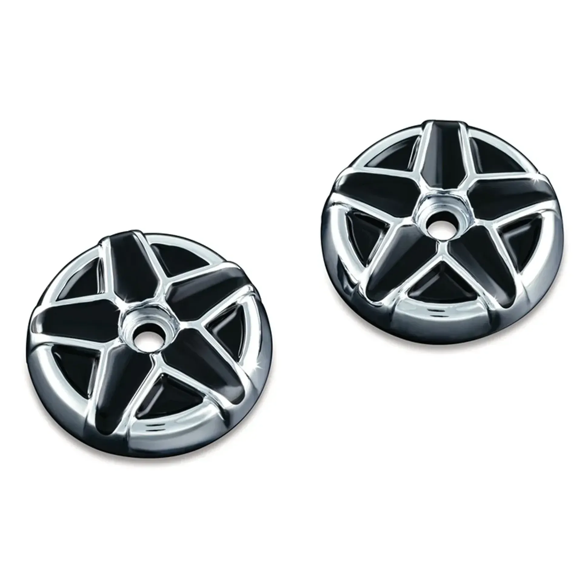 FIVE-SPOKE END CAPS F/KINETIC GRIPS, CHR