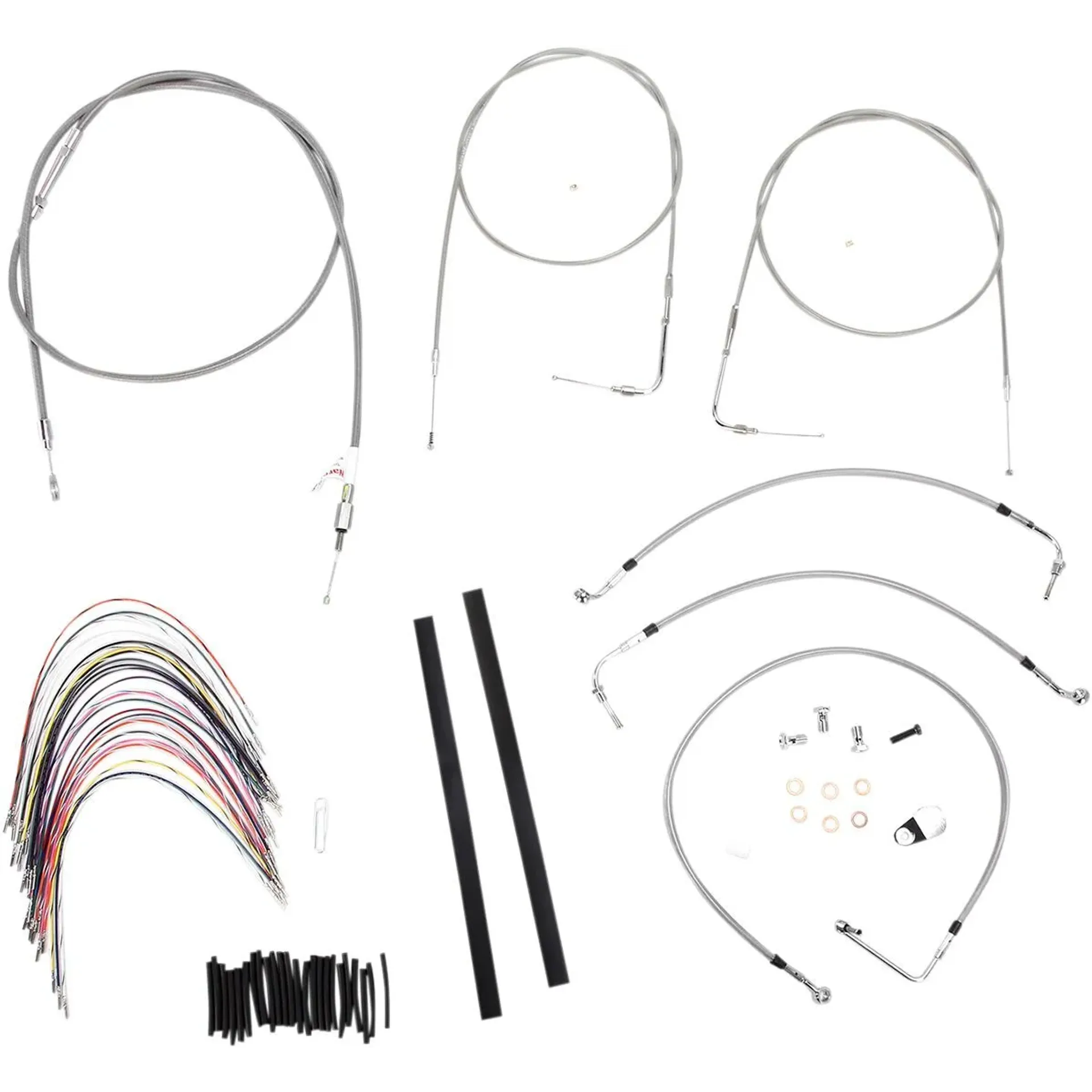 Cable Kit 14″ Braided Stainless Steel Handlebar W/O Abs