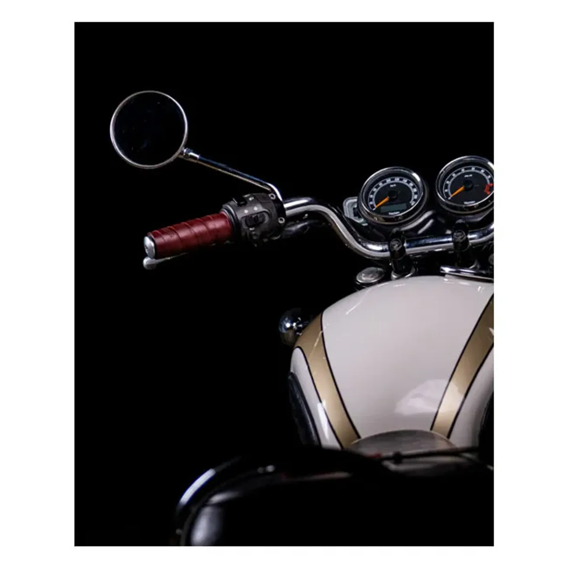 Trip Machine, leather handlebar grip wraps. Cherry red