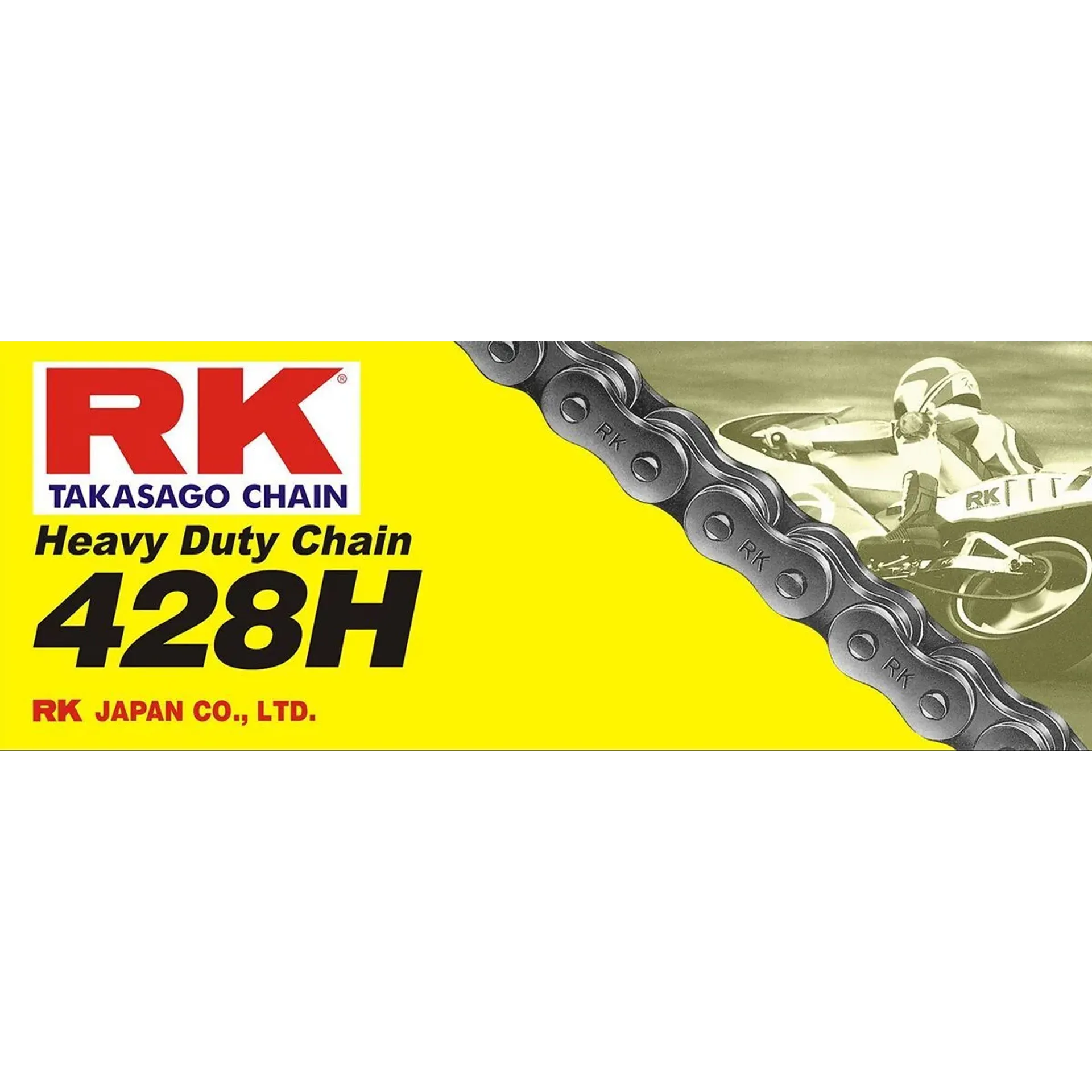 Heavy Duty 120 Clip Link 428 Non-Seal Performance Replacement Drive Chain / Natural / Carbon Alloy S