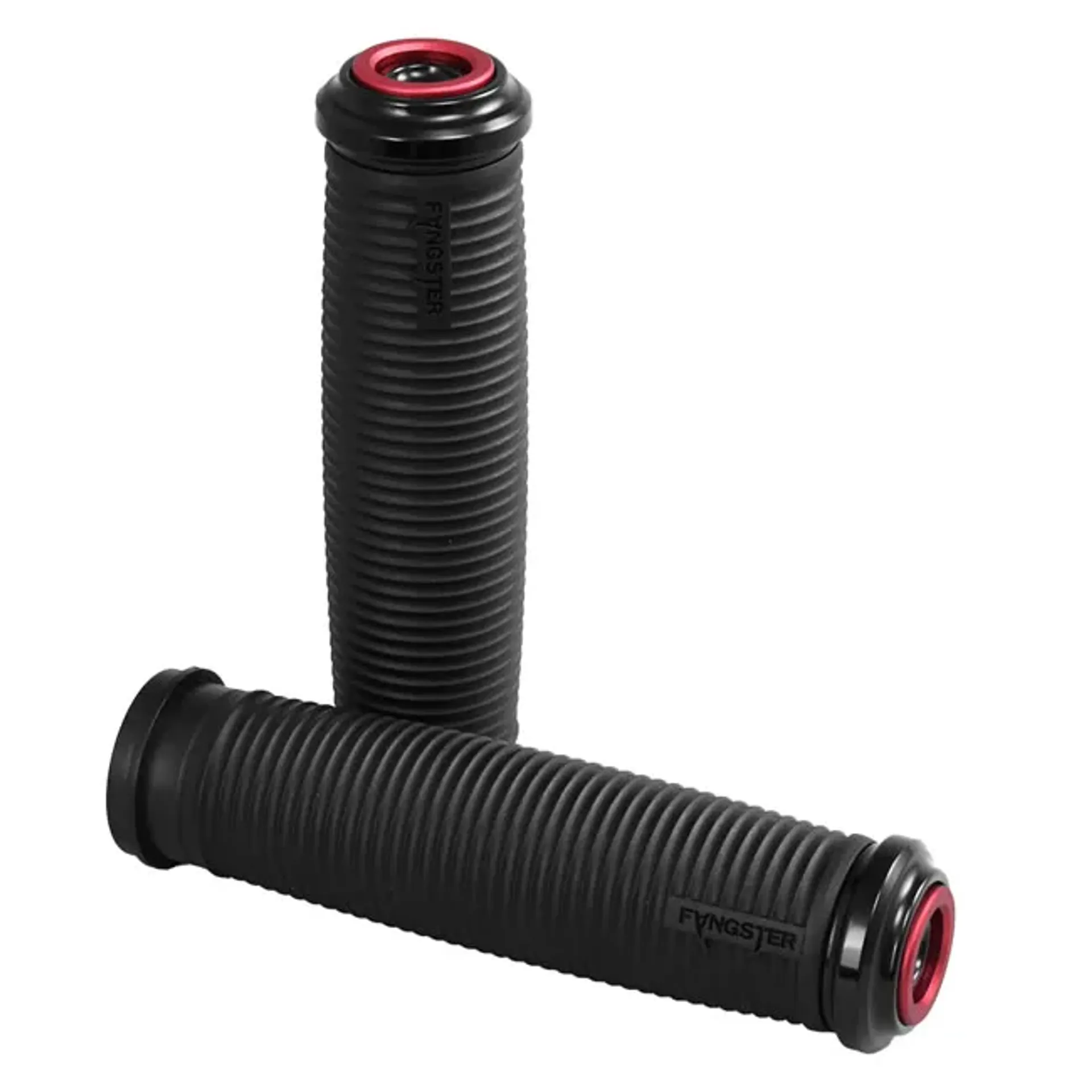 Fangster, handlebar grip set. Black red