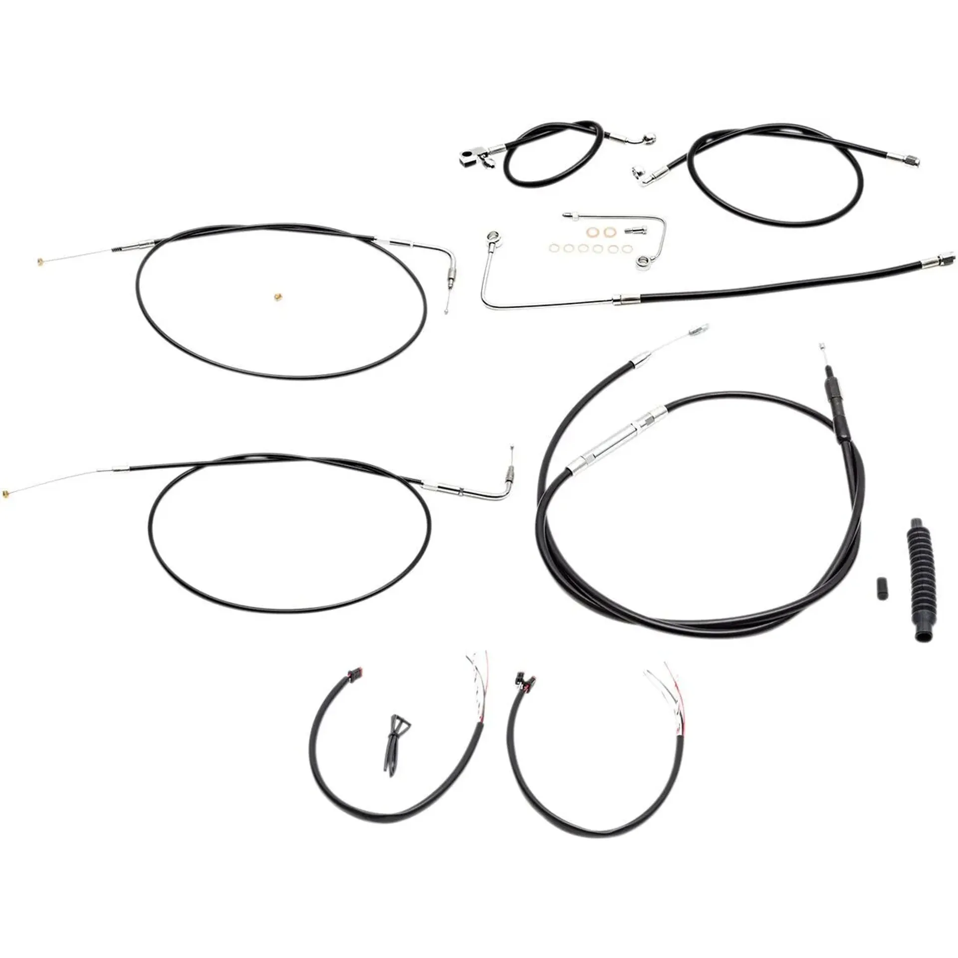 Handlebar Cable/Brake & Clutch Line/Wire Kits And Components / Stainless Steel|Vinyl / Black
