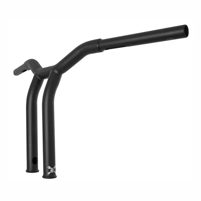 Burly, Dominator raked 1-1/4" T-bar 12" rise. Matte black - Afbeelding 2