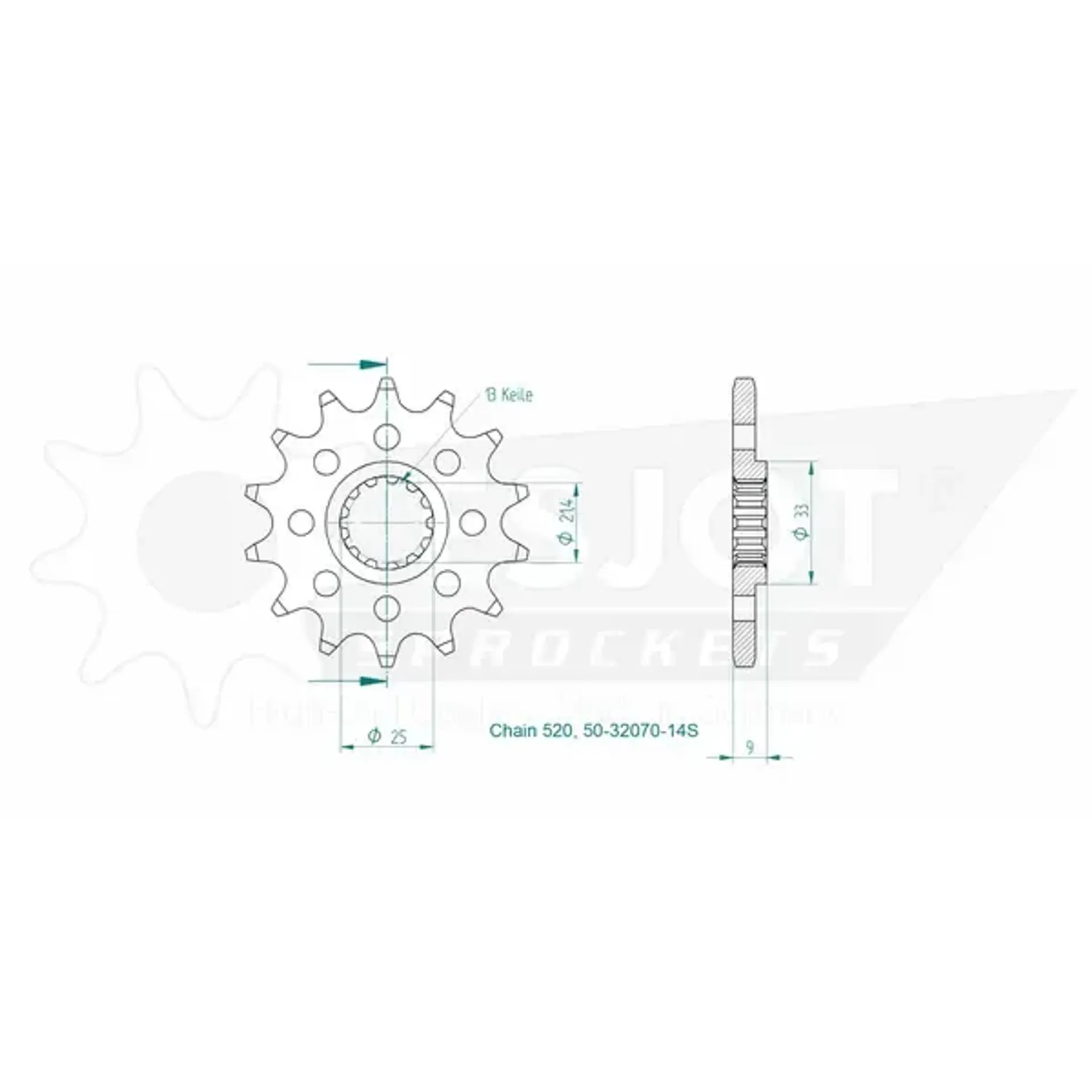 Sprocket front 14t 520