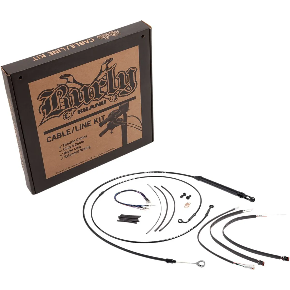 Complete Black Vinyl Handlebar Cable/Brake Line Kit For 14" Ape Hanger Handlebars - Afbeelding 2