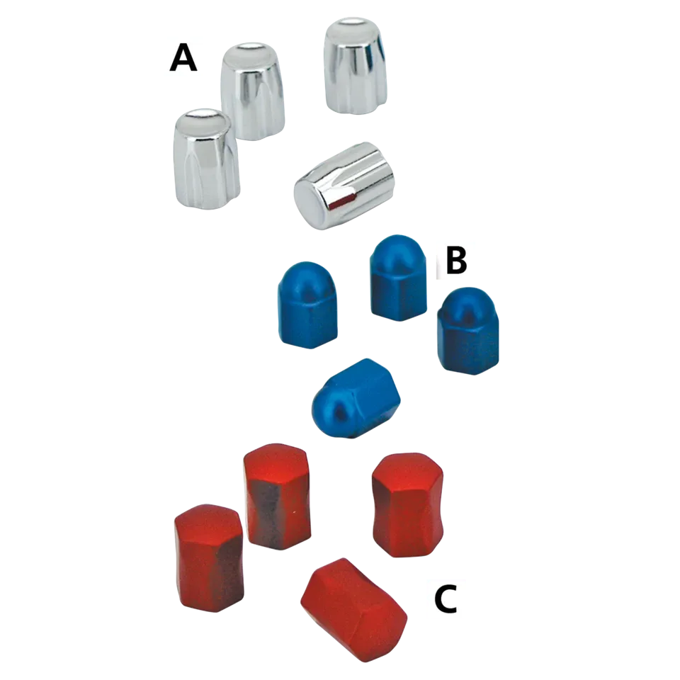 4Pck AcornNut Design Valve Stem Cap Blue - Afbeelding 2