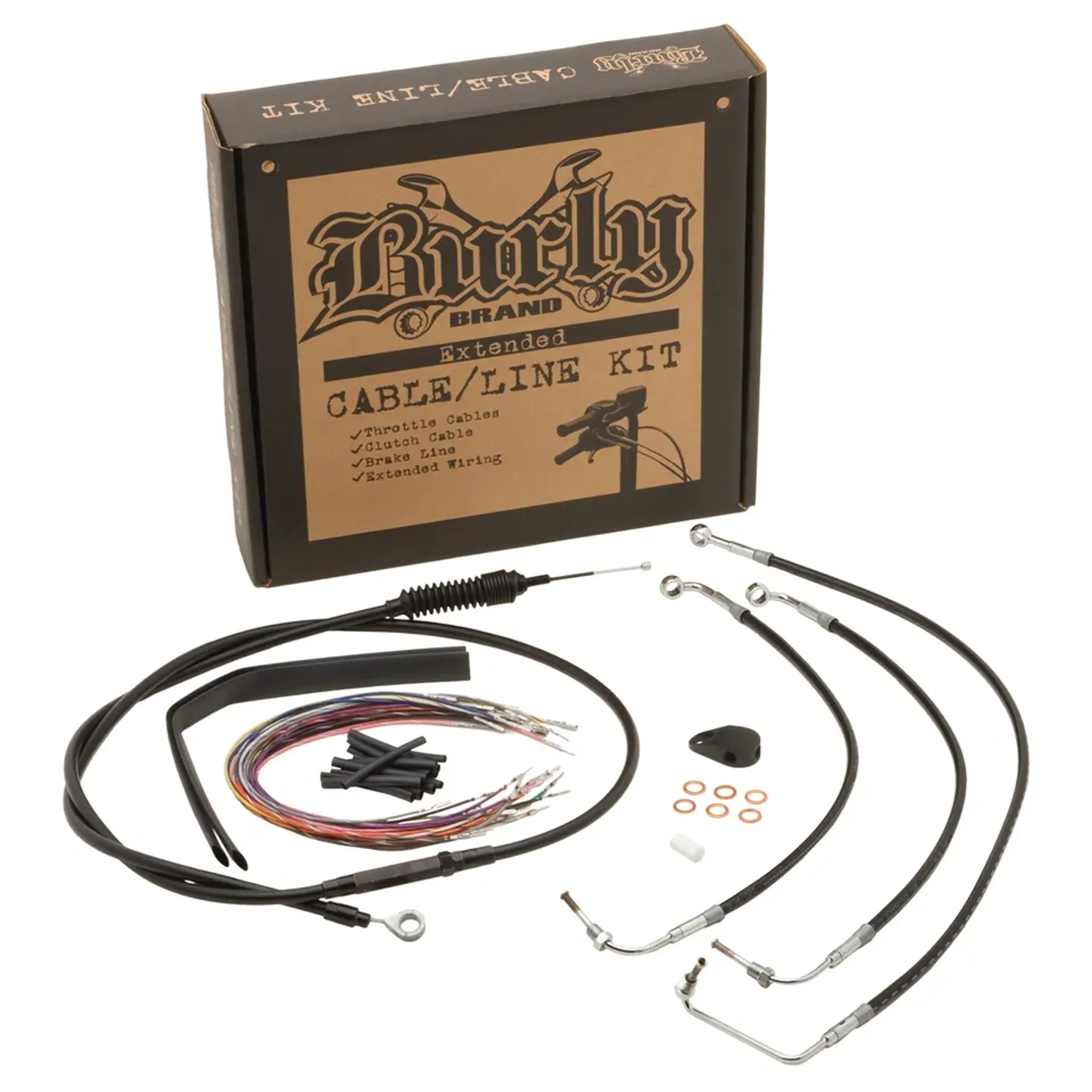 Cable kit black 13″ bar no-ABS FLHT14-16