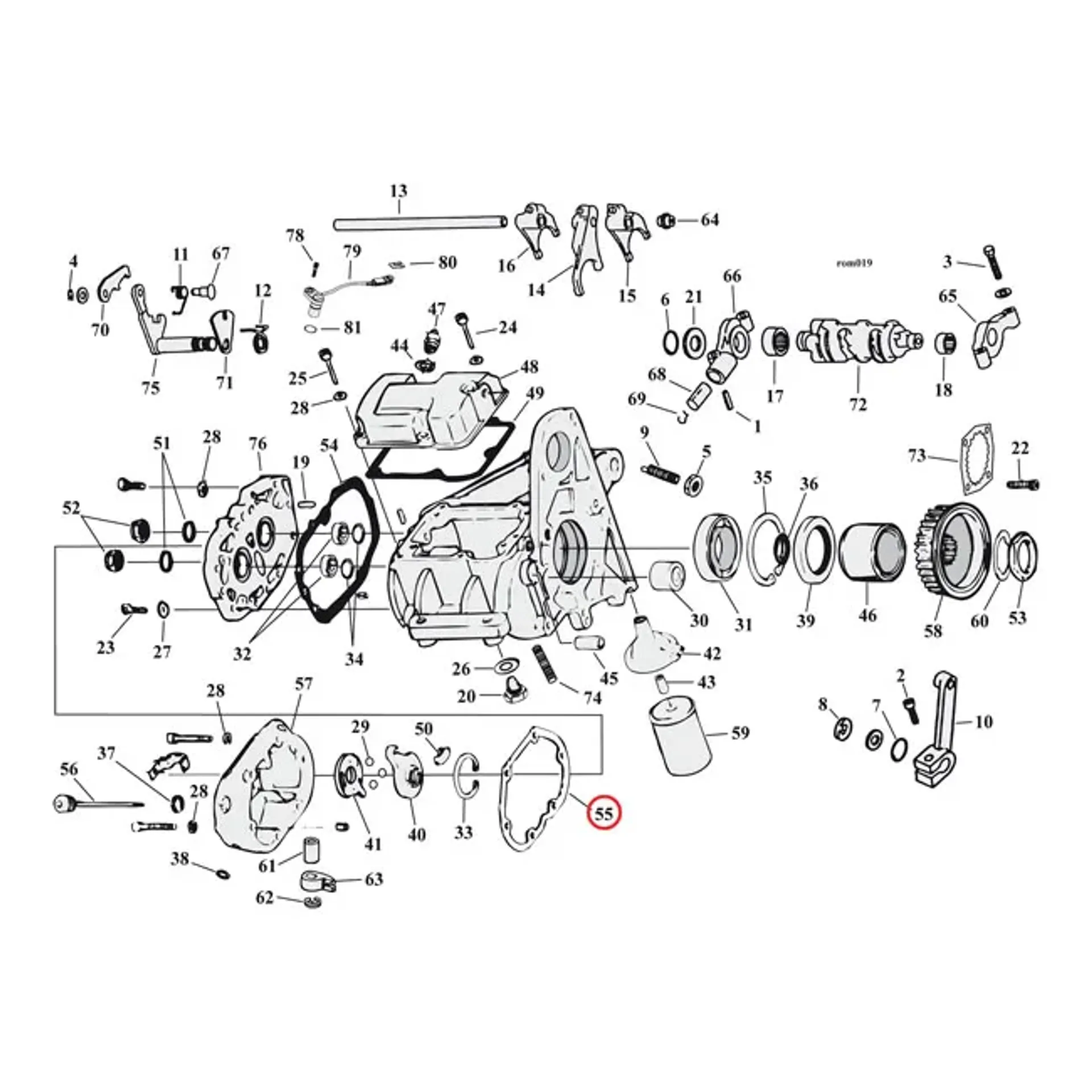 Cometic, gasket transmission end cover. Fiber
