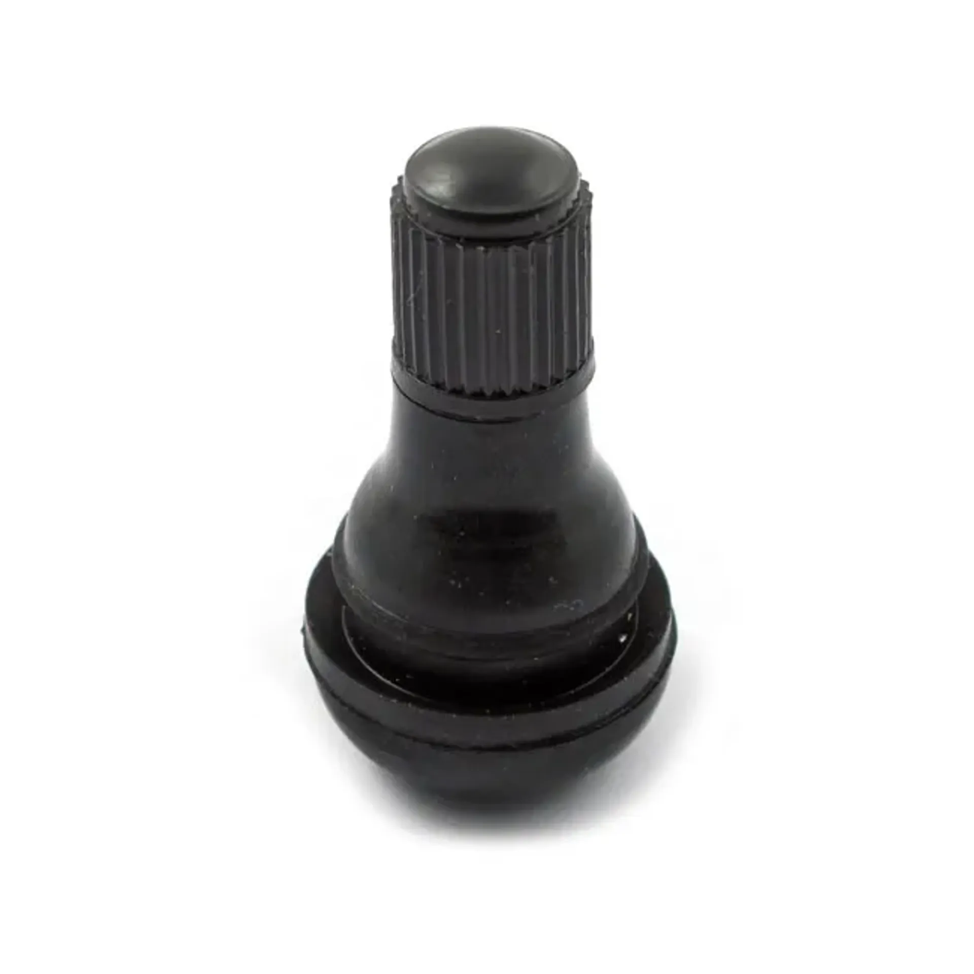 Press-in tubeless valve stem. plastic black cap