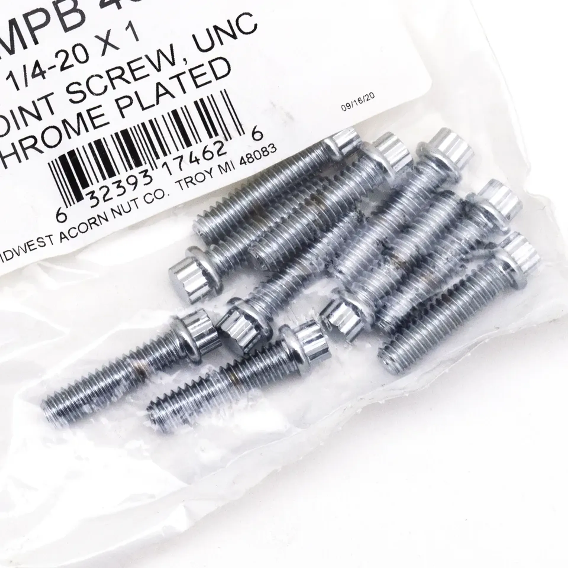 10pck 12-point bolts,1/4-20 x 1″, UNC