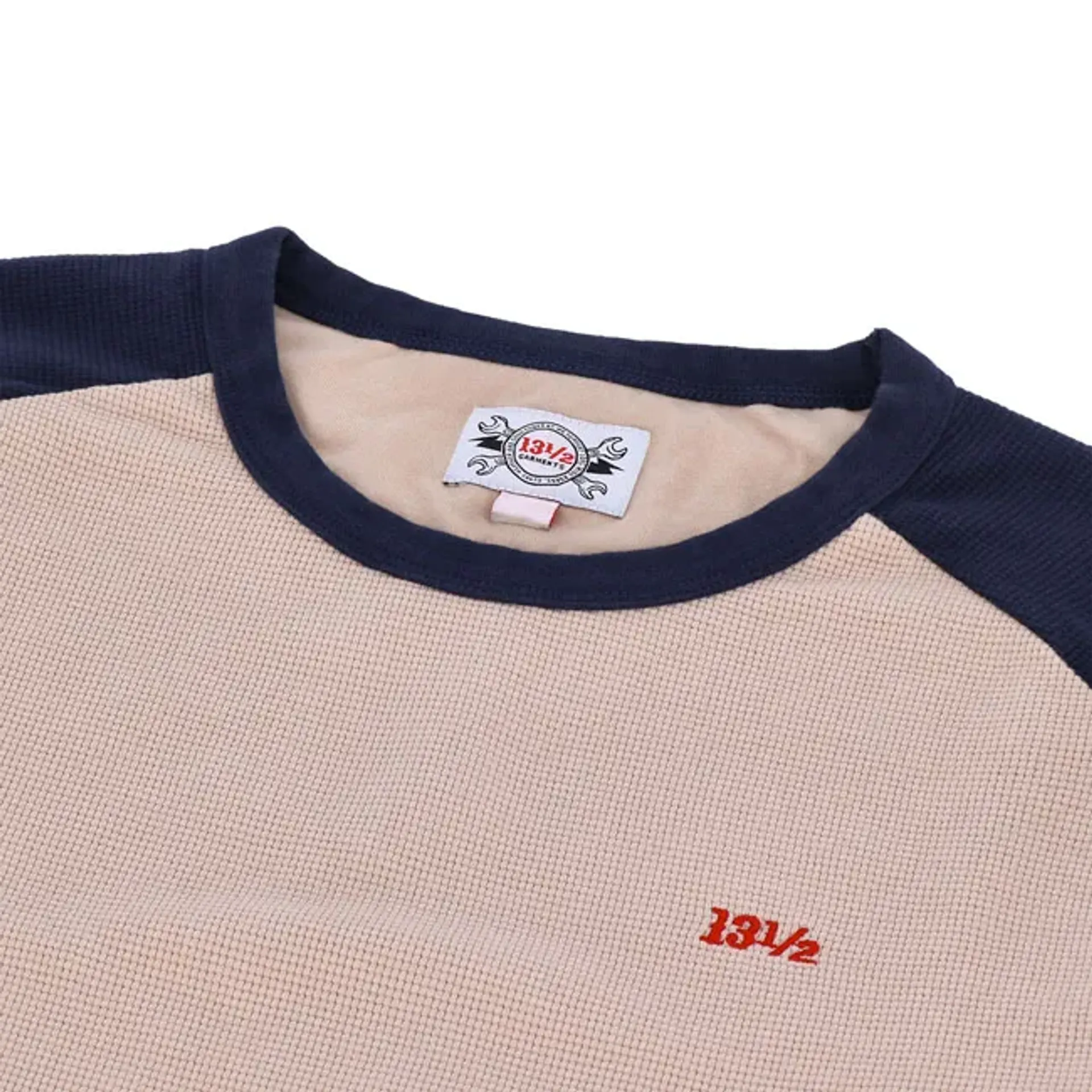13 1/2 Waffle jersey sand/navy