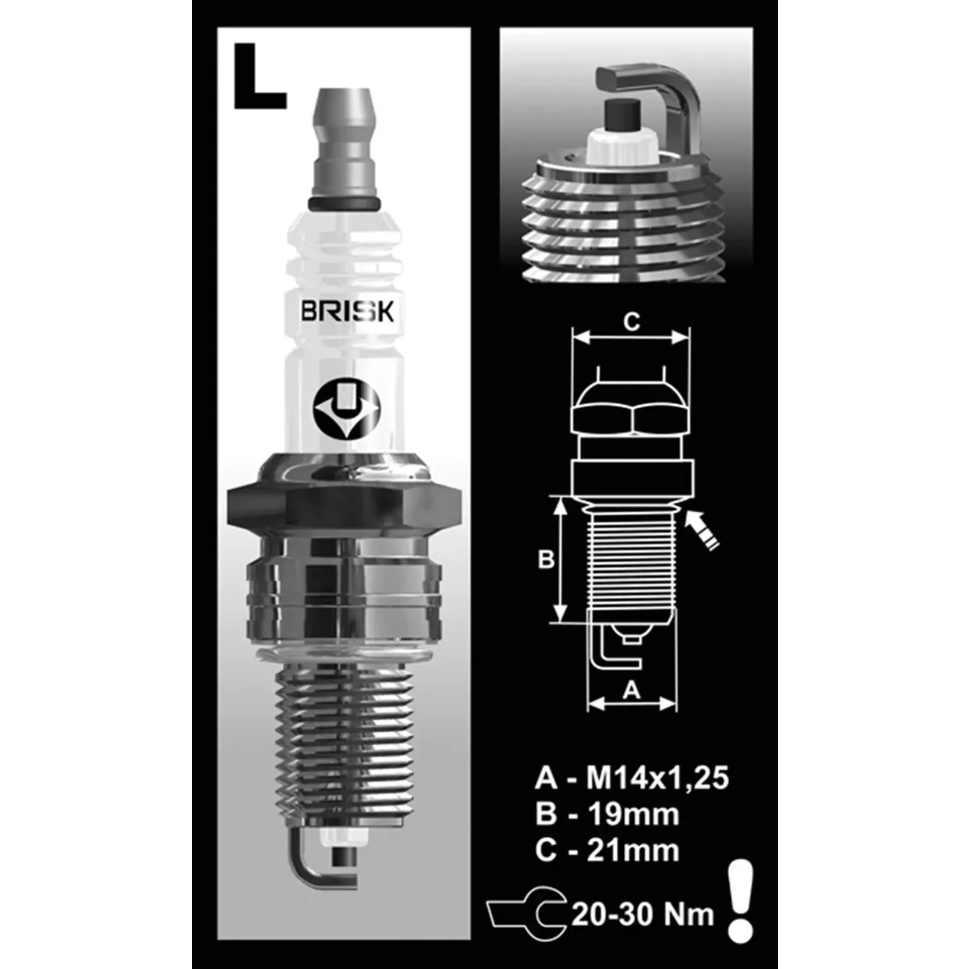 Each Brisk LR14YC Spark Plug
