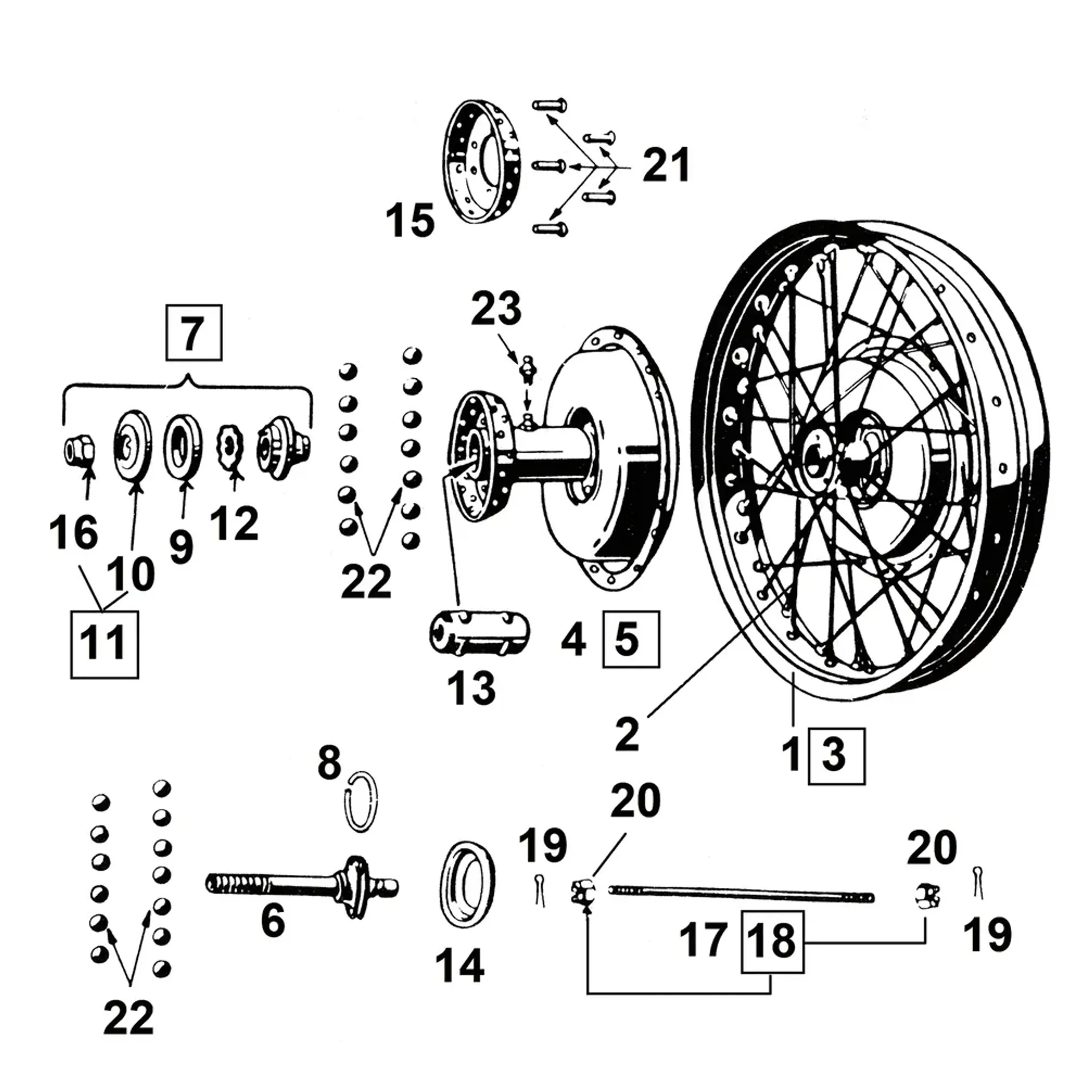 Front Axle Sleeve with Cones/Nut WL30-52