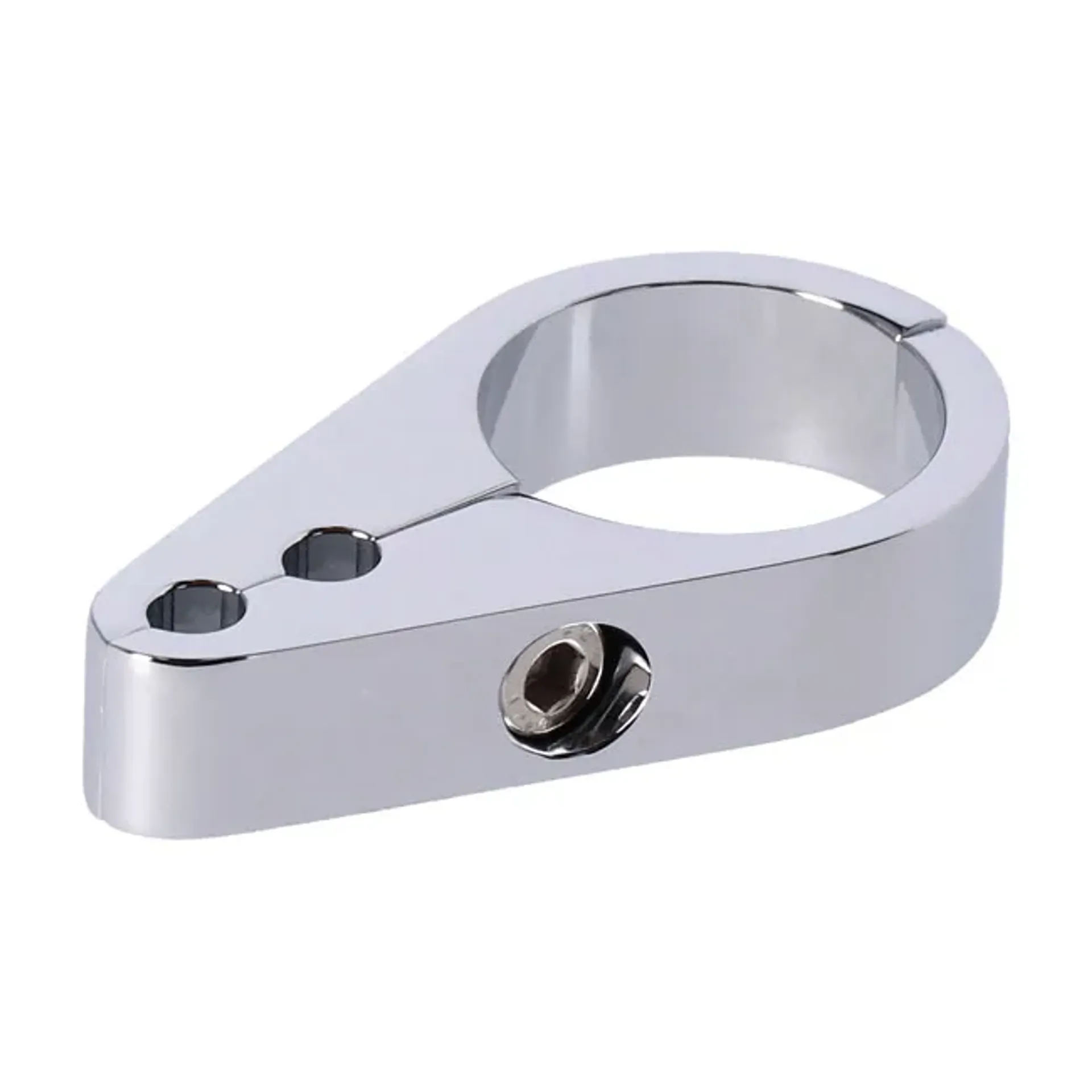2-piece frame cable clamp. Throttle/Idle. Chrome