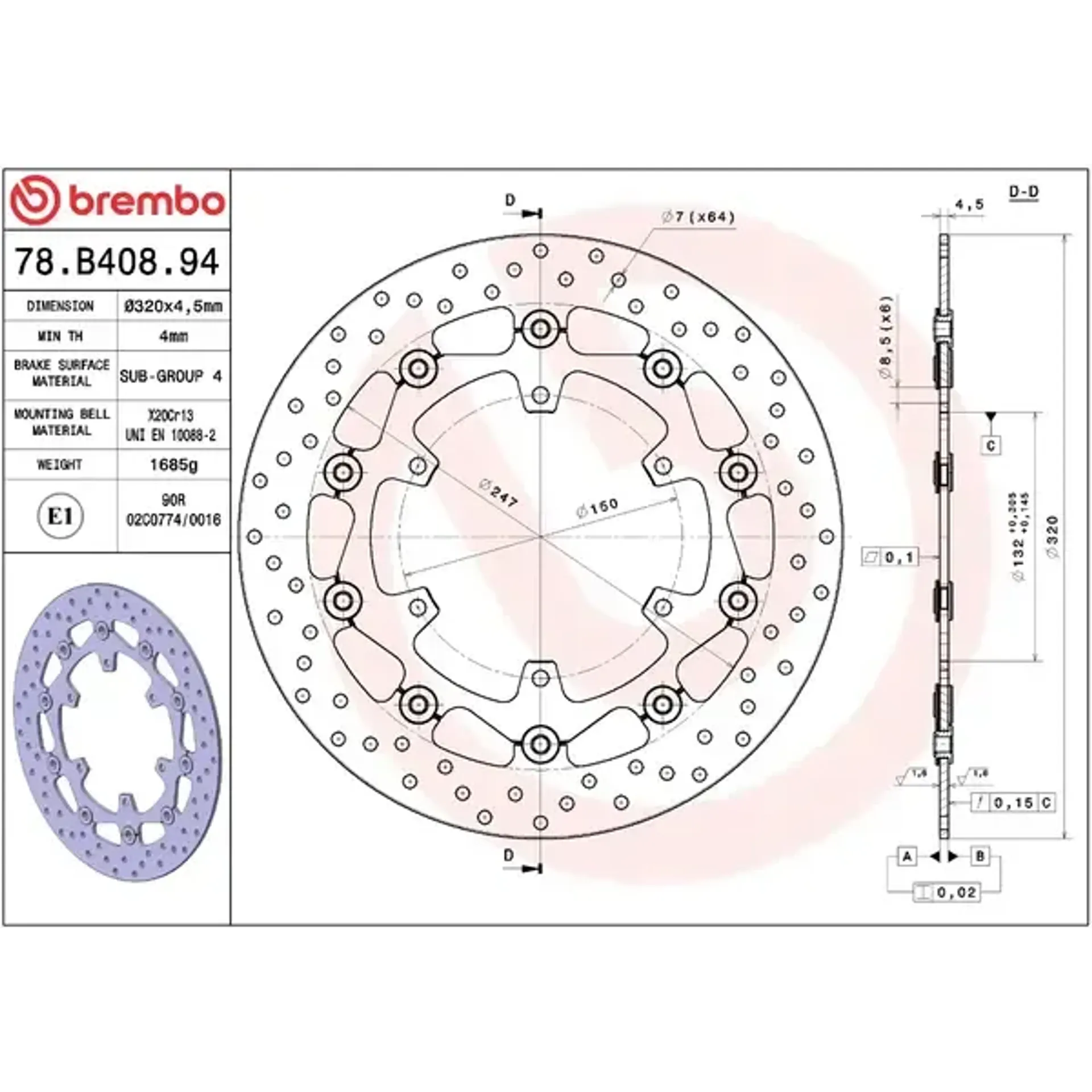Brake disc float fr