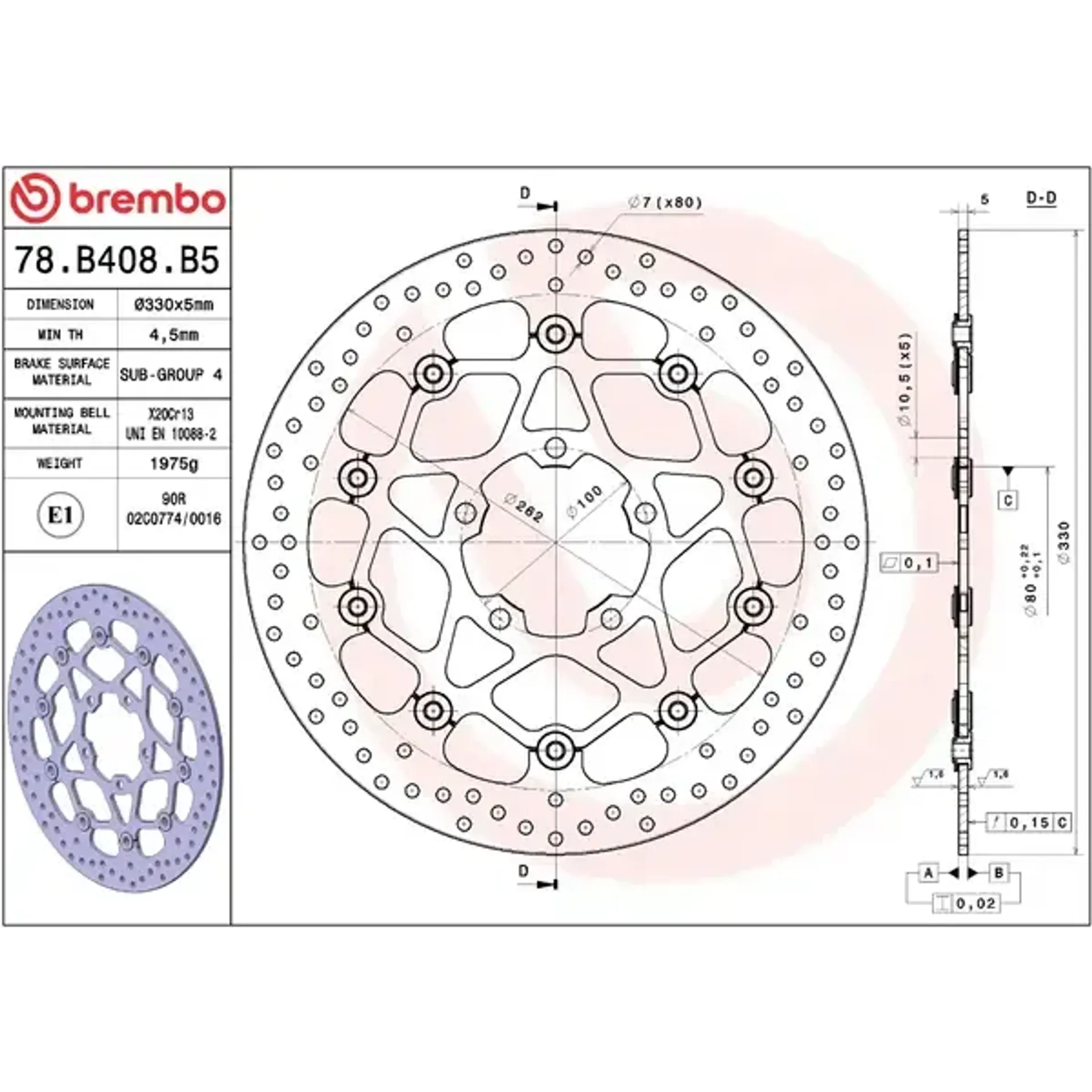 Brake disc float fr