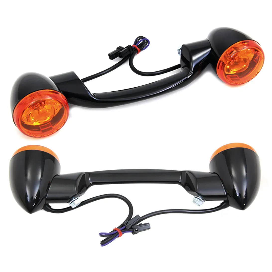 Turn Signal Bar Black/Amber FLH/T99-13