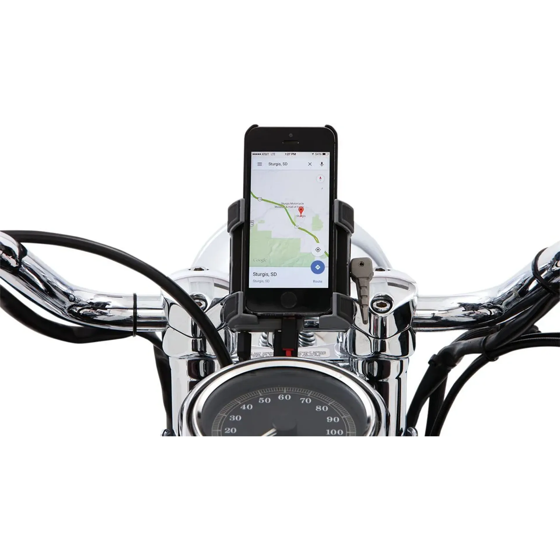 Smartphone/Gps Holder With Bar Mount Chrome