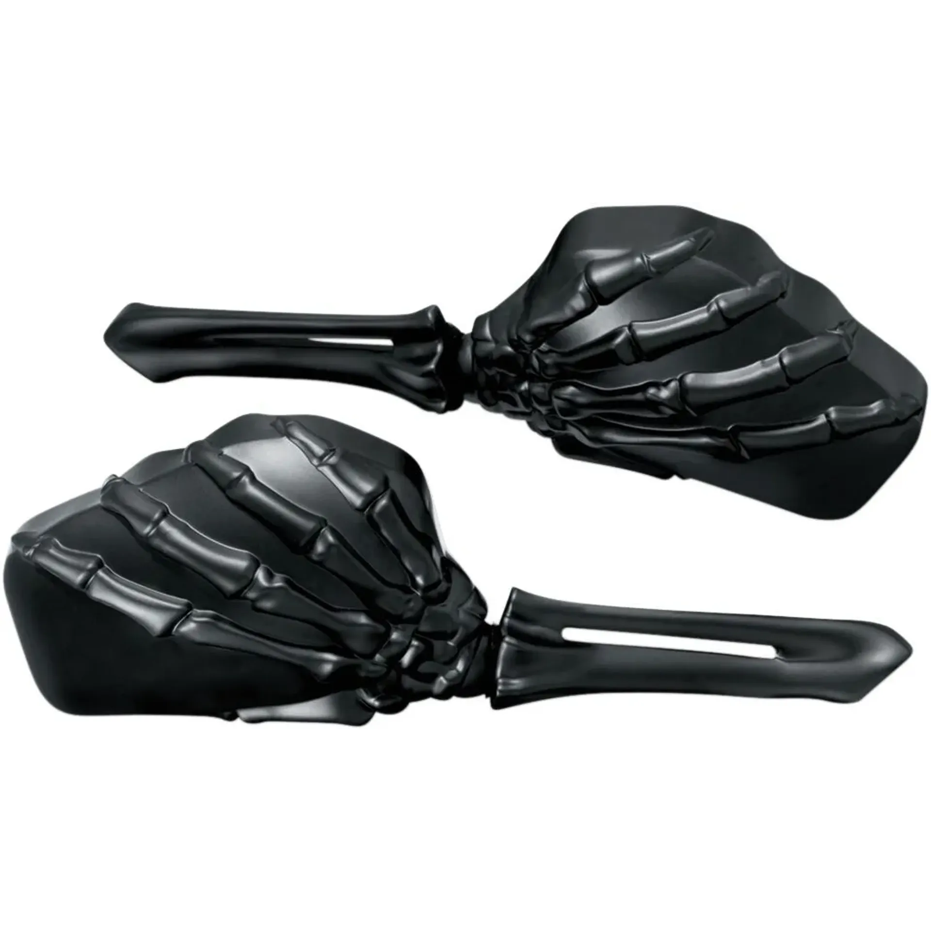 Skeleton Hand Mirrors With Black Stems And Black Heads