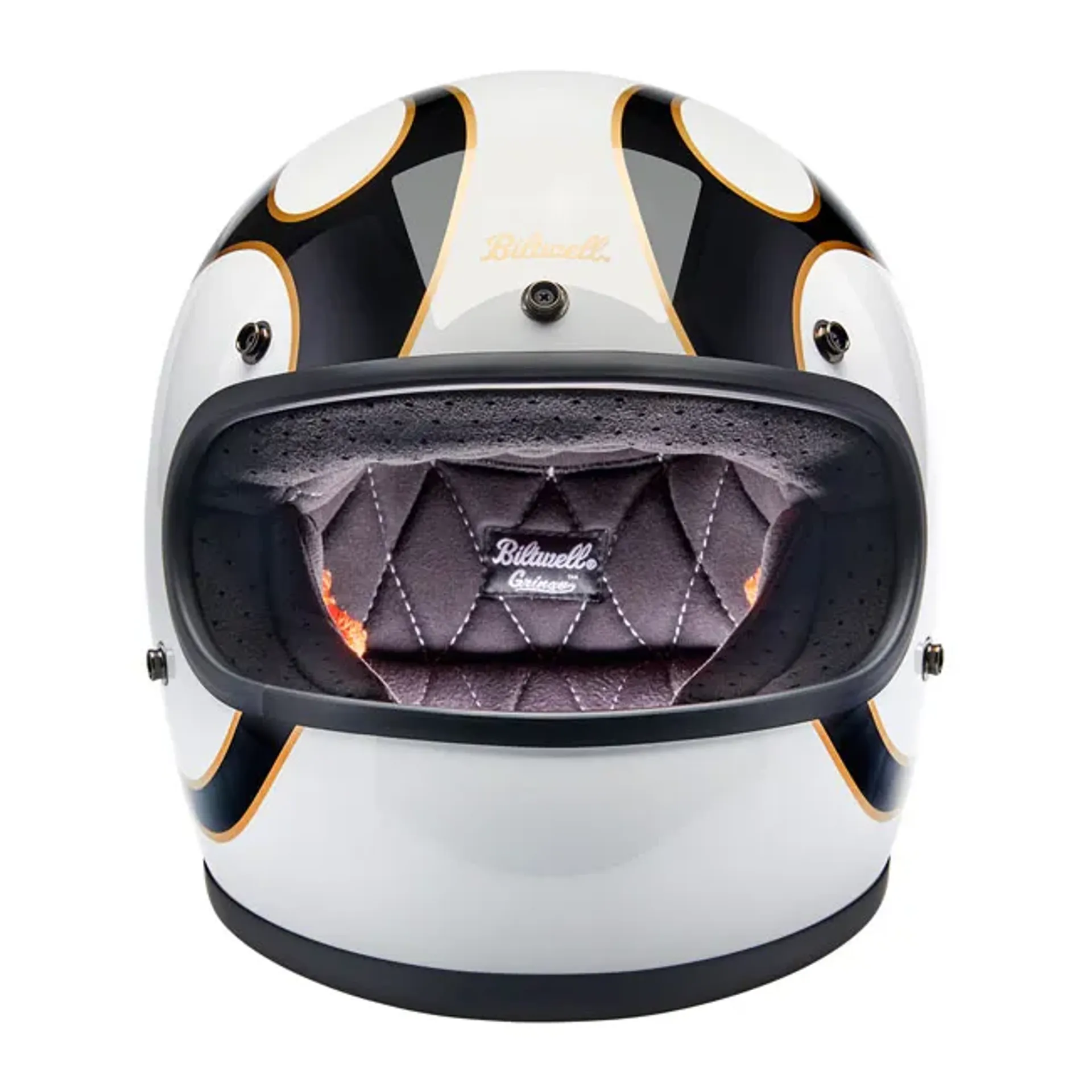Biltwell Gringo helmet gloss white/black flames