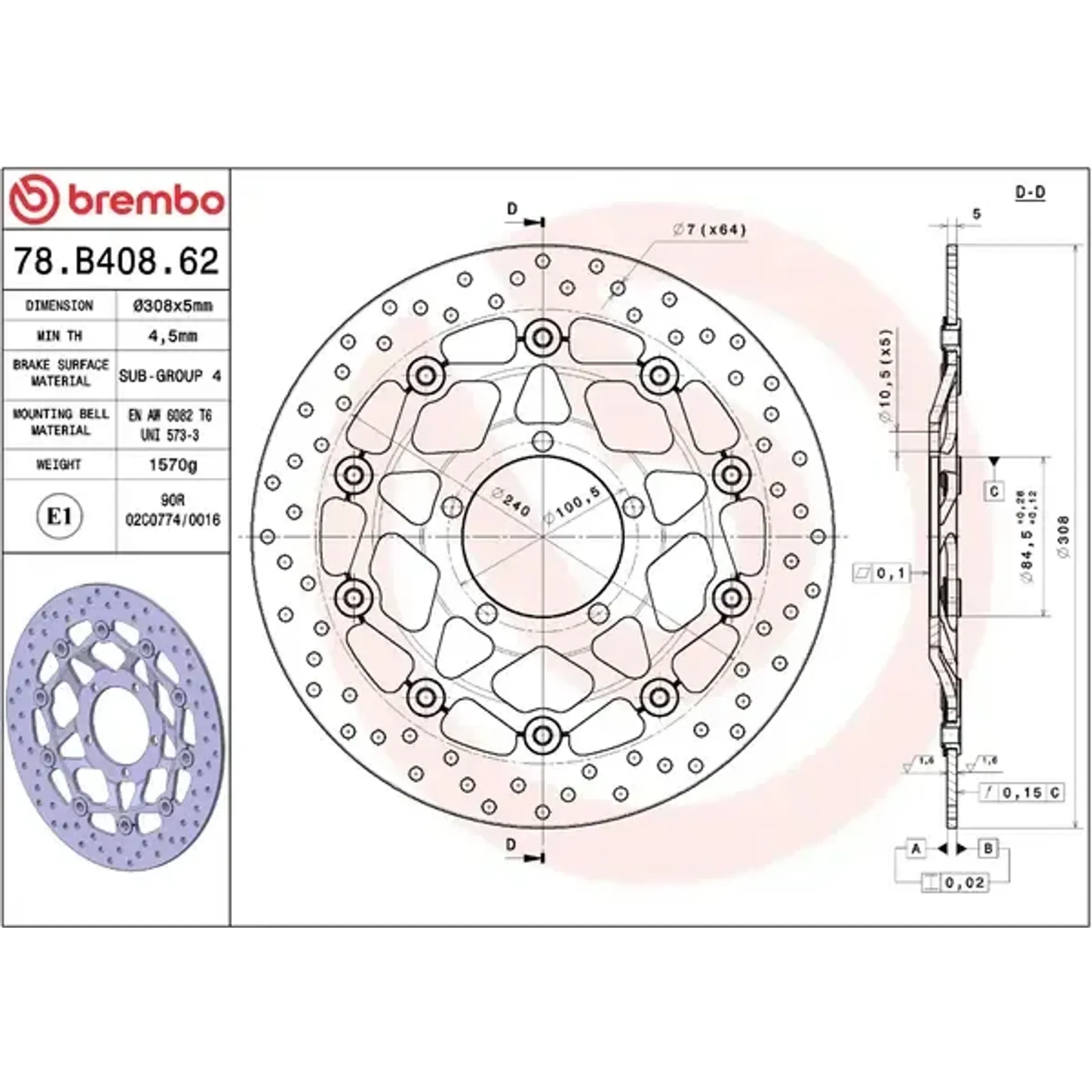 Brake disc float fr